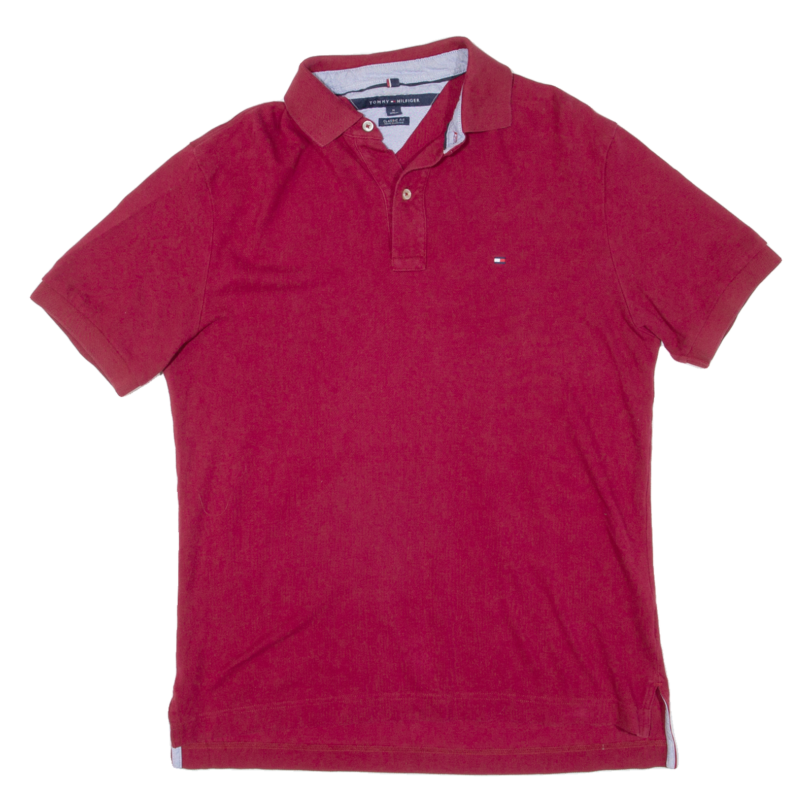TOMMY HILFIGER Mens Polo Shirt Maroon M Refurbished - N/A refurbished available on Cerqular