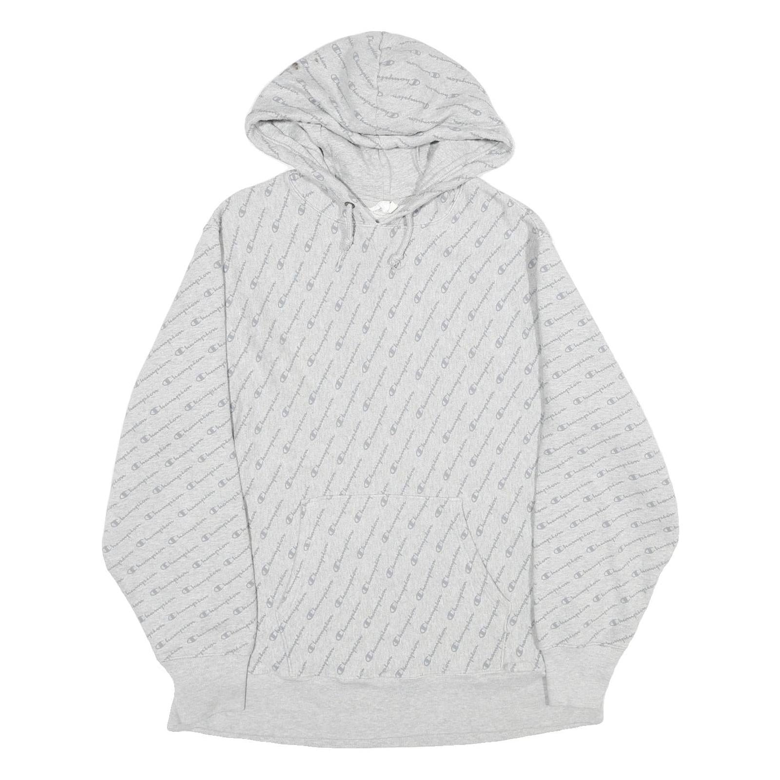 Buy CHAMPION REVERSE WEAVE Mens Grey All Over Logo Print Pullover Hoodie XL Refurbished - $41.59 CHAMPION REVERSE WEAVE Mens Grey All Over Logo Print Pullover Hoodie XL Refurbished - N/A refurbished available on Cerqular