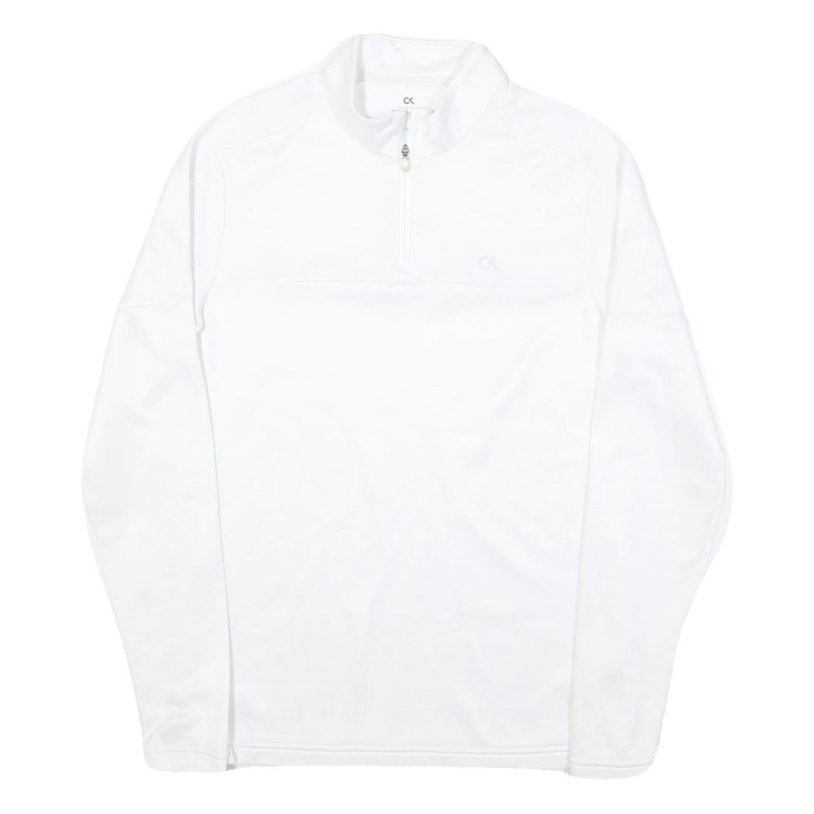 Buy CALVIN KLEIN Mens White 1/4 Zip Sweatshirt S Polyester Blend Pullover Refurbished - $41.59 CALVIN KLEIN Mens White 1/4 Zip Sweatshirt S Polyester Blend Pullover Refurbished - N/A refurbished available on Cerqular