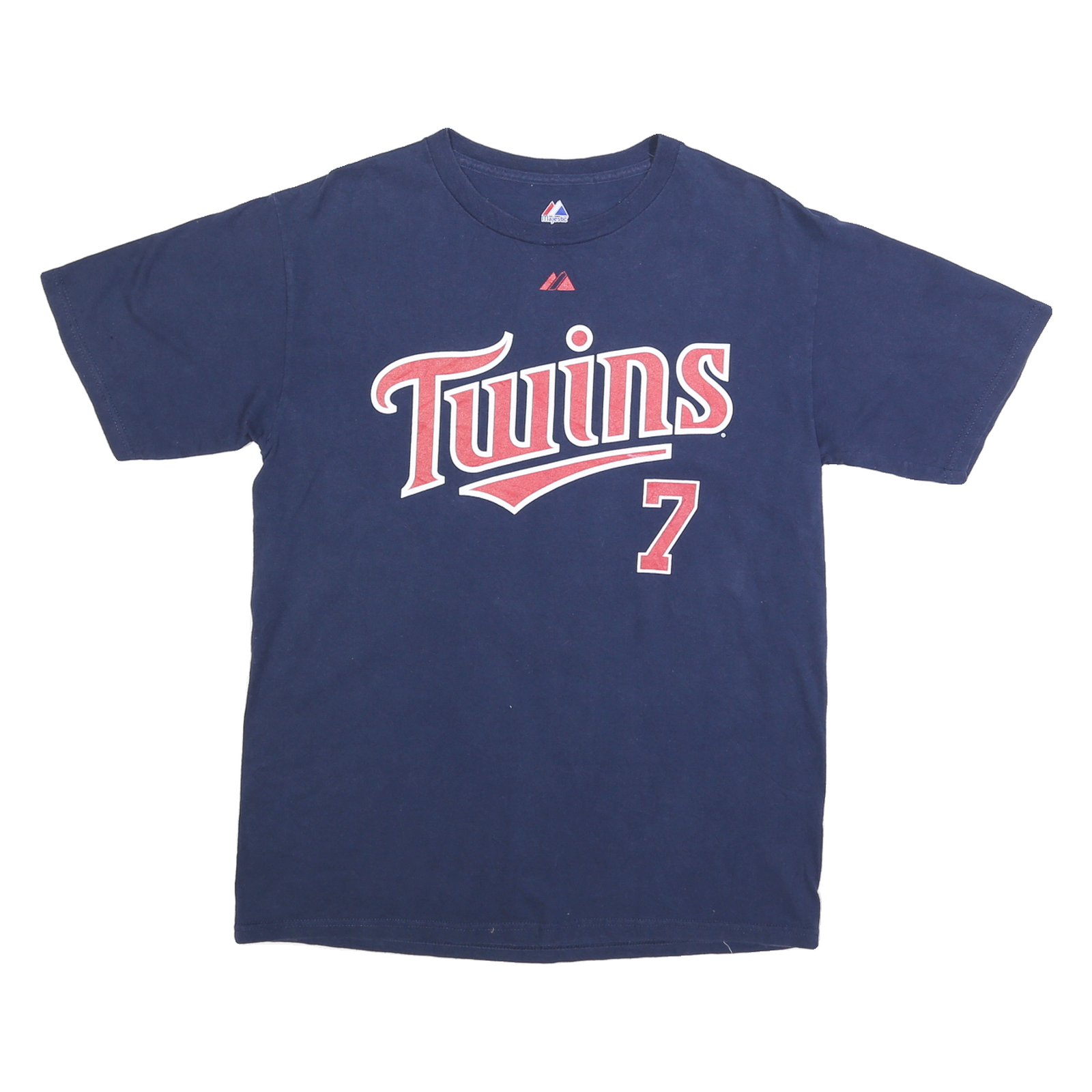 MAJESTIC Mens Blue Twins 7 Graphic T-Shirt M Short Sleeve Crew Neck Baseball Refurbished - N/A refurbished available on Cerqular