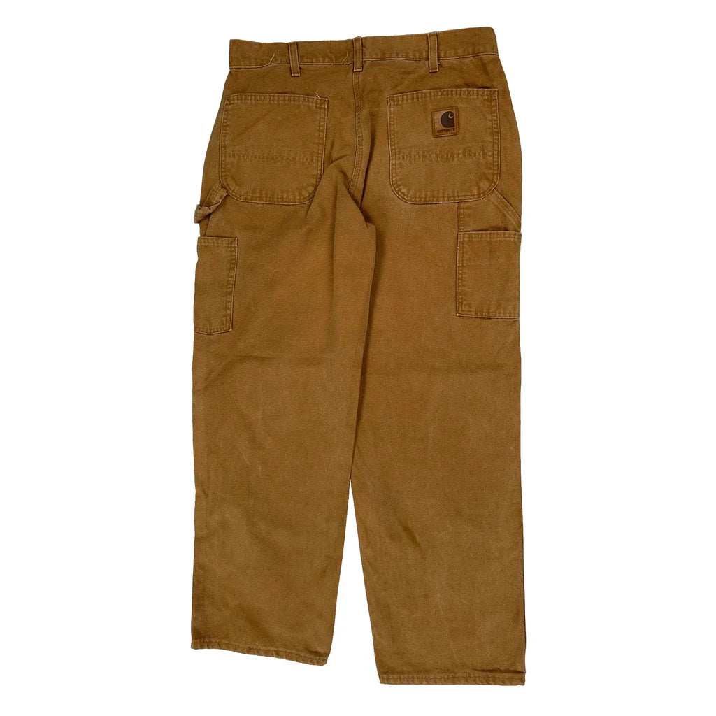 Buy Carhartt Carpenter Trousers - 34W 30L Brown Cotton Refurbished - $87.09 Carhartt Carpenter Trousers - 34W 30L Brown Cotton Refurbished - Thrifted (note: this is a term often used to describe second- refurbished available on Cerqular