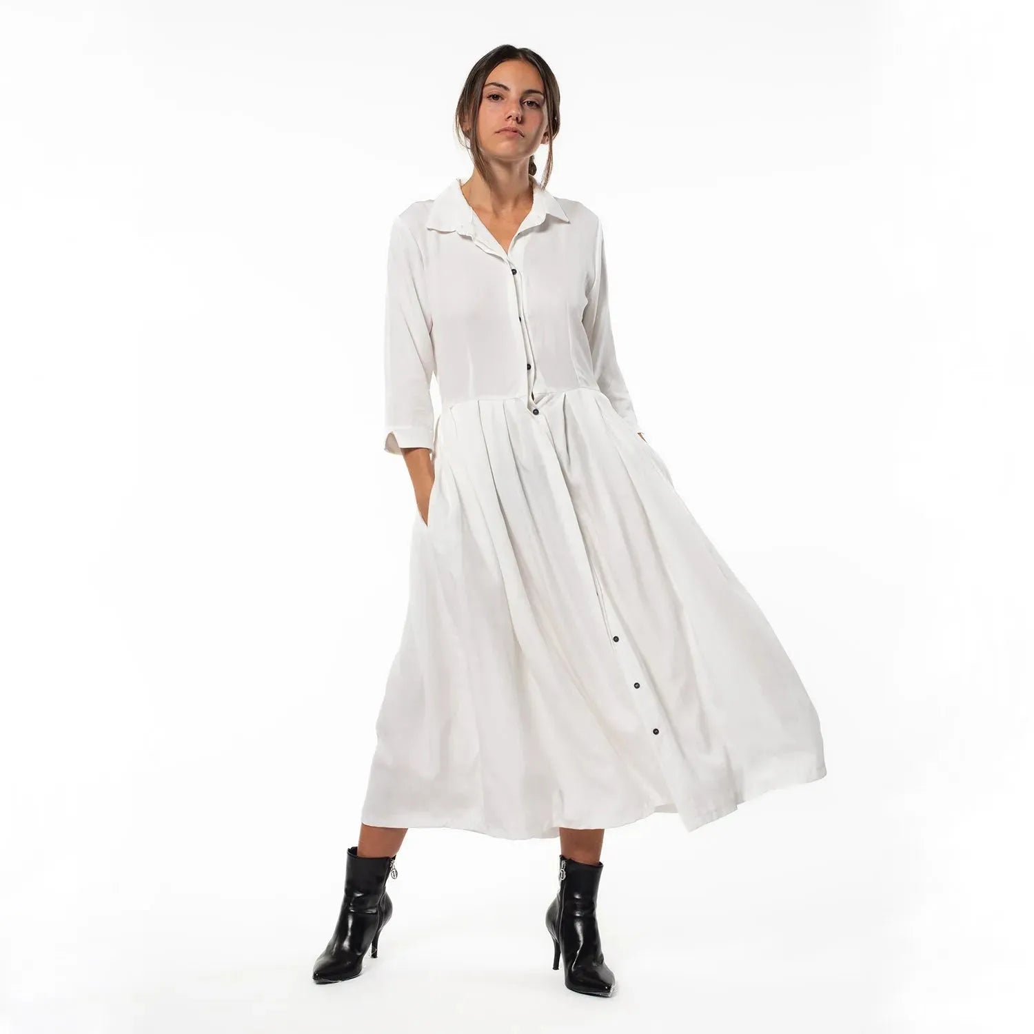Athena Eco Midi Dress | Color: Cream | Size: L Refurbished - Kurinji (This is a lesser-known brand, but it still exists refurbished available on Cerqular