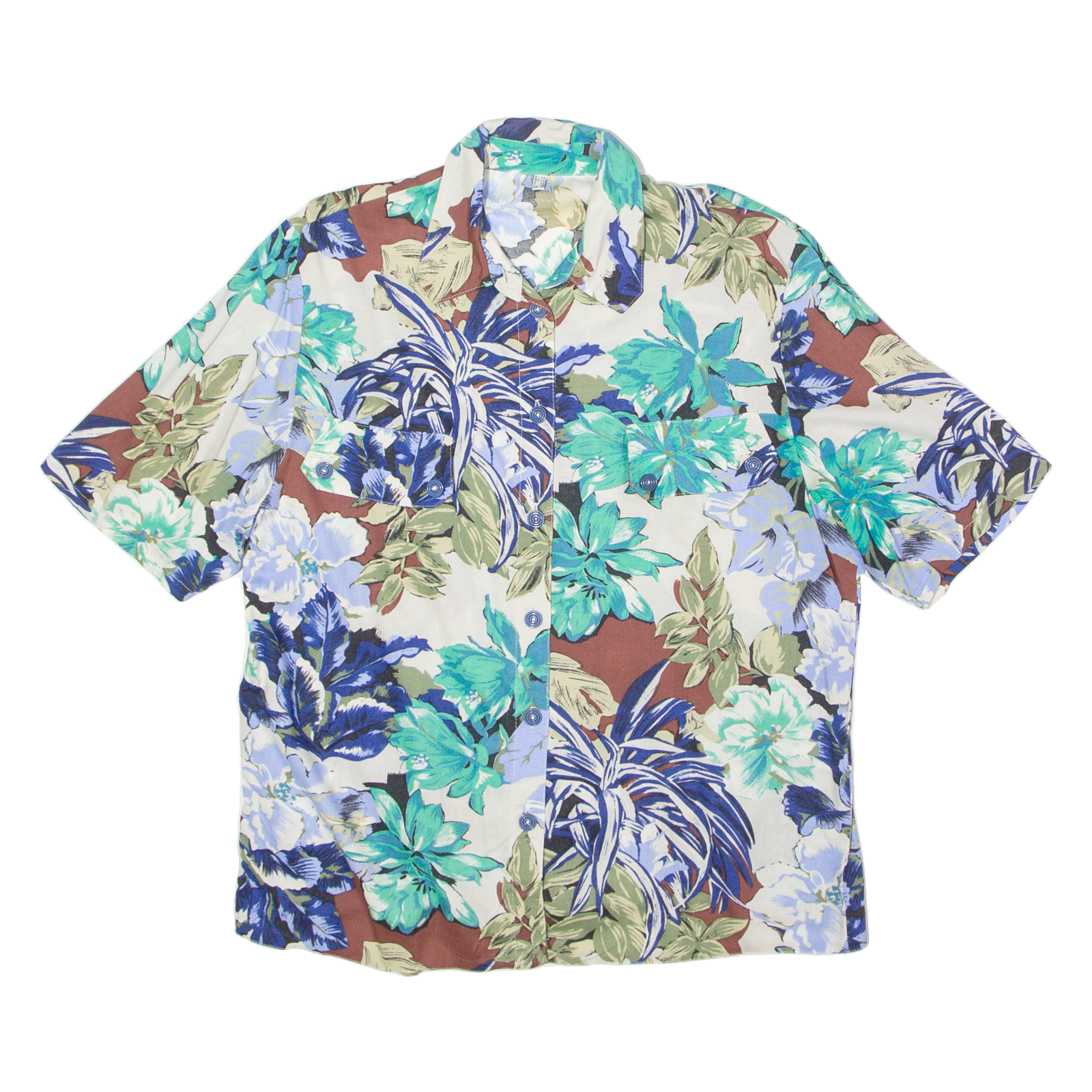 Womens Shirt Cream Viscose 90s Floral UK 16 Refurbished - N/A refurbished available on Cerqular