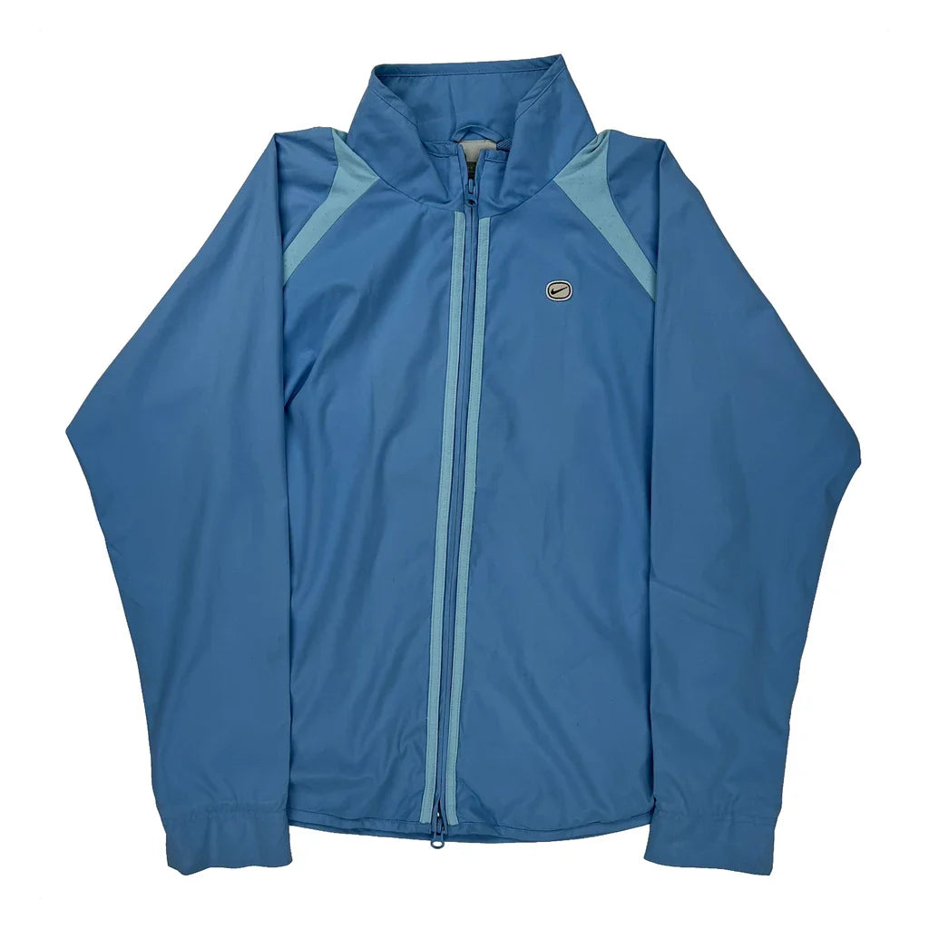 Nike Windbreaker - Medium Blue Polyester Refurbished - Thrifted (note: this is a term often used to describe second- refurbished available on Cerqular