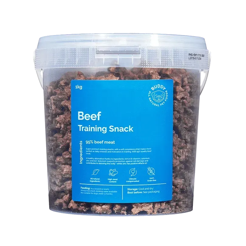 Buy Beef Training Snacks | Välj storlek: 1kg Refurbished - $56.64 Beef Training Snacks | Välj storlek: 1kg Refurbished - Buddy Pet Foods refurbished available on Cerqular