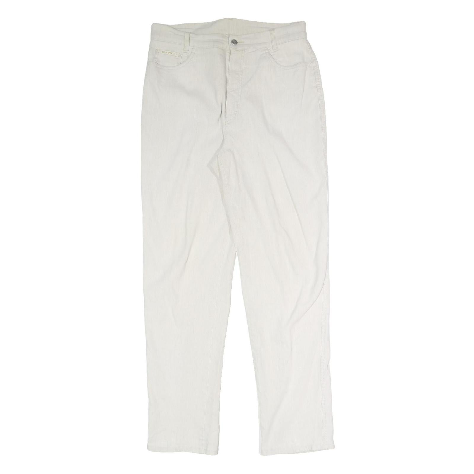 BERRI SPORT Womens Cotton Blend White Slim Trousers W30 L31 Stylish Zip Closure Refurbished - N/A refurbished available on Cerqular