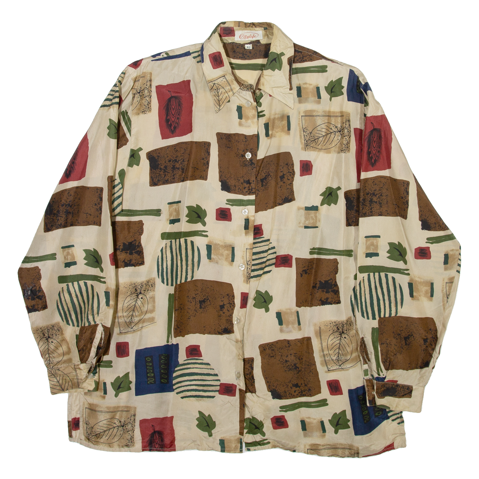 Buy CITYLIFE Womens Printed Shirt Beige Collared Long Sleeve Viscose Crazy Pattern L Refurbished - $16.89 CITYLIFE Womens Printed Shirt Beige Collared Long Sleeve Viscose Crazy Pattern L Refurbished - N/A refurbished available on Cerqular