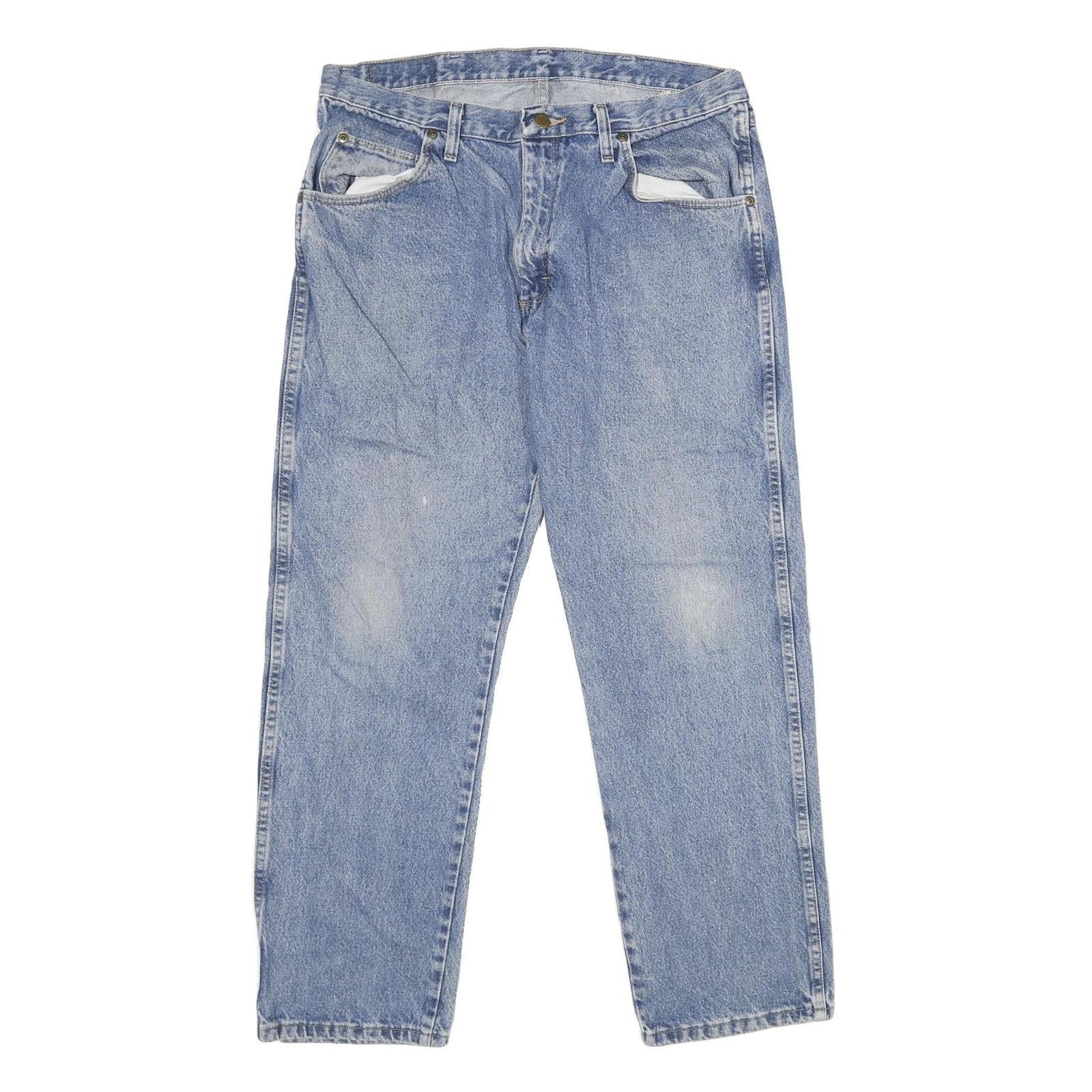 WRANGLER Mens Regular Fit Blue Denim Jeans W36 L29 Classic Cotton Zip Closure Refurbished - N/A refurbished available on Cerqular