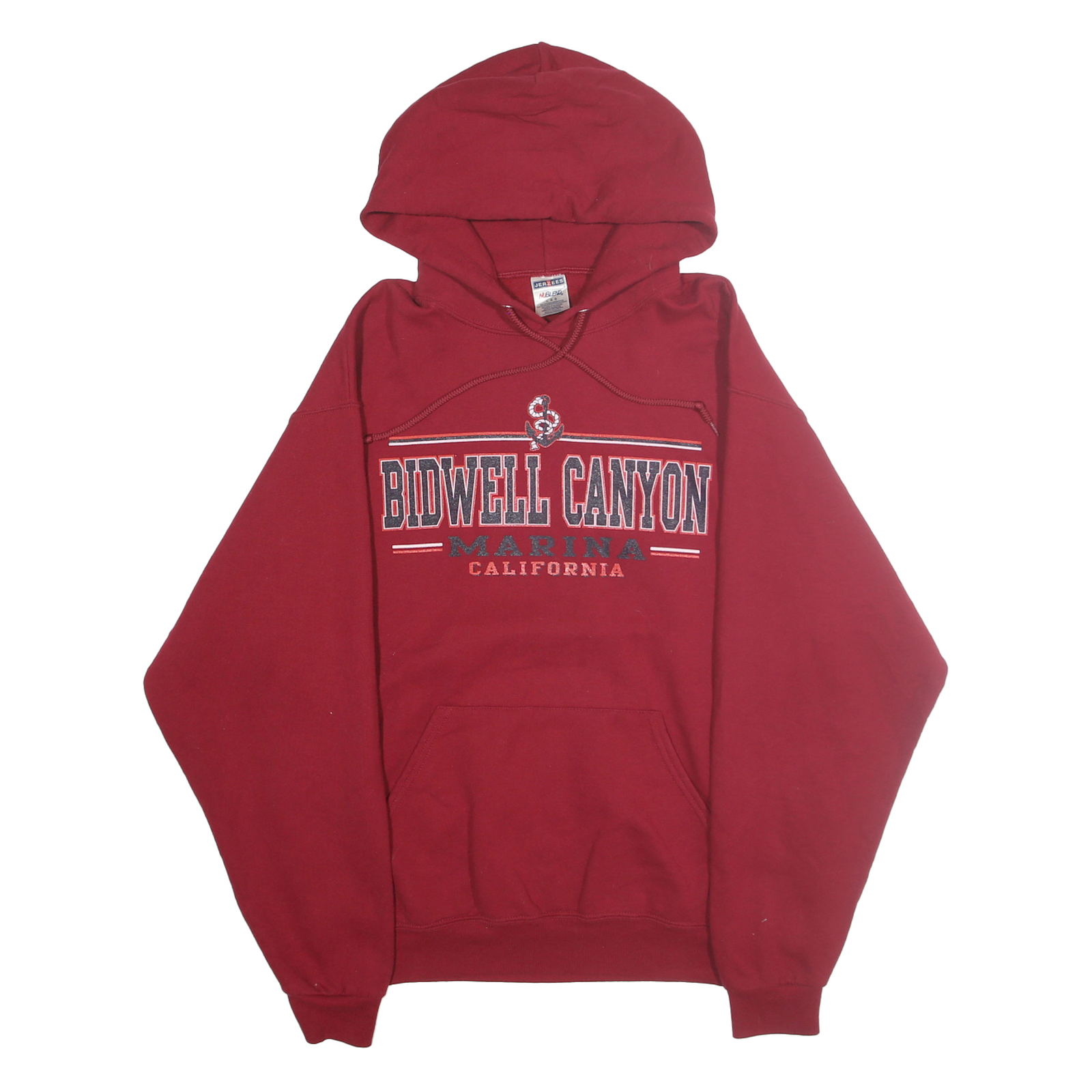 JERZEES Mens Red Bidwell Canyon Marina California Pullover Hoodie L Refurbished - N/A refurbished available on Cerqular