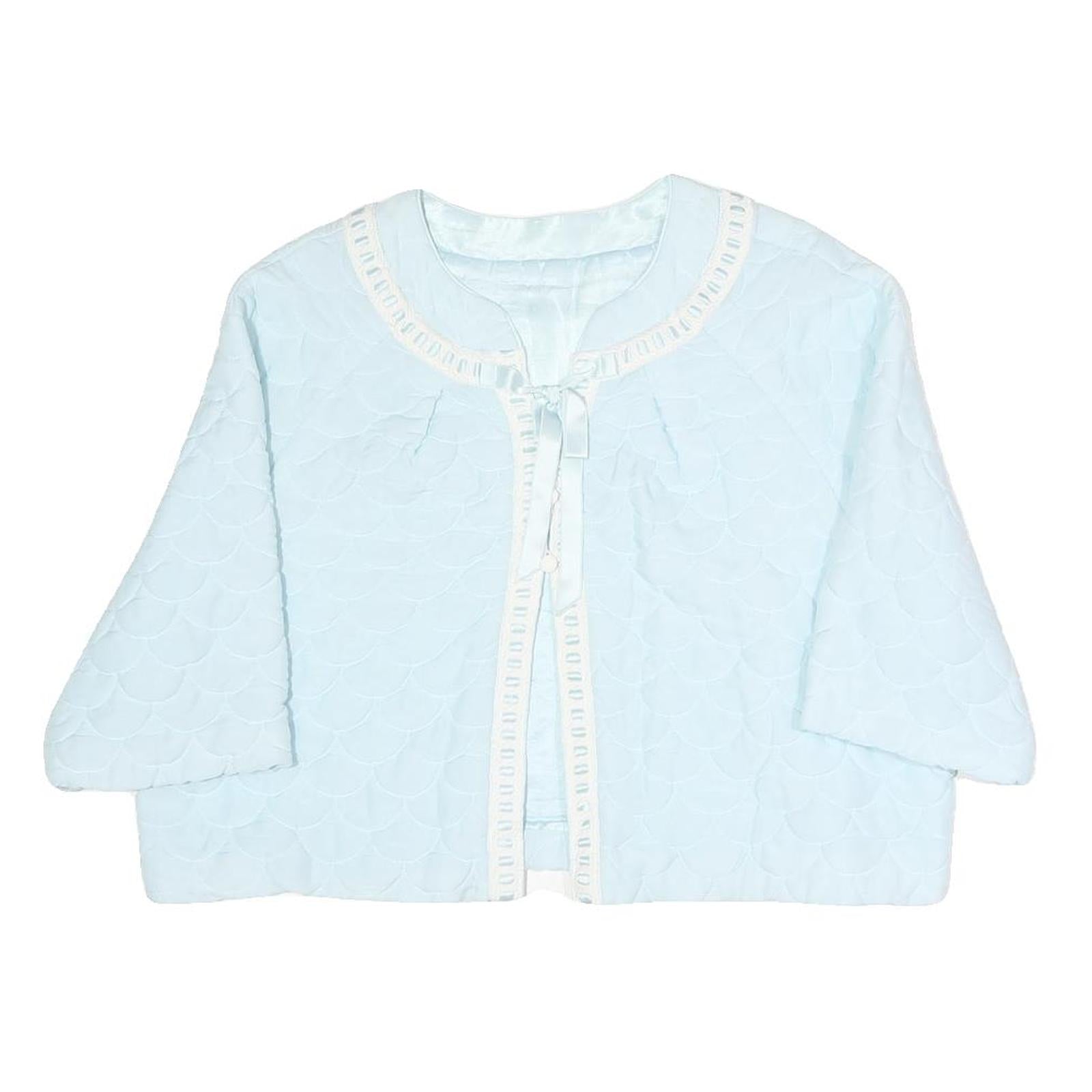 Buy Womens Light Blue Plain Button Polyester Quilted Jacket M Short Sleeve Cropped Refurbished - $37.69 Womens Light Blue Plain Button Polyester Quilted Jacket M Short Sleeve Cropped Refurbished - N/A refurbished available on Cerqular
