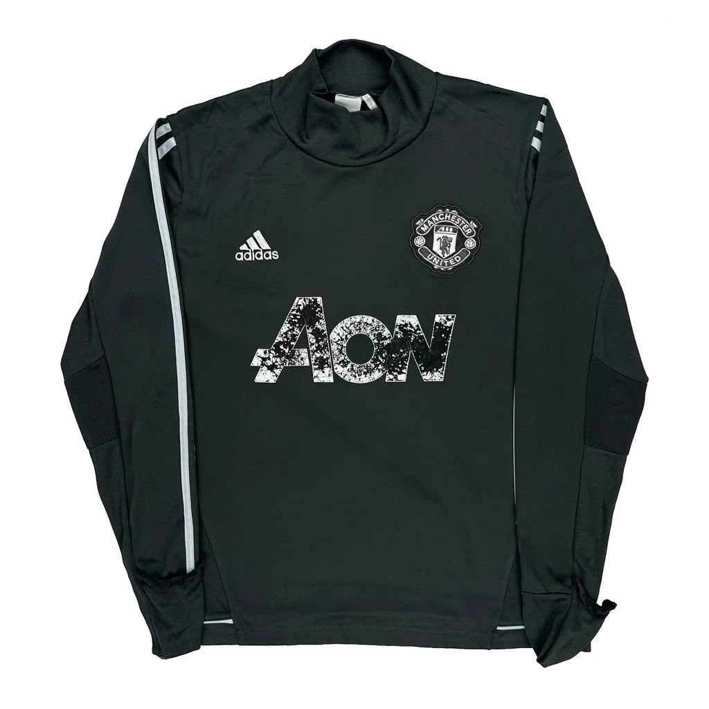 2016 - 17 Adidas Manchester United Drill Top Football Shirt - Medium Black Polyester Refurbished - Thrifted (note: this is a term often used to describe second- refurbished available on Cerqular