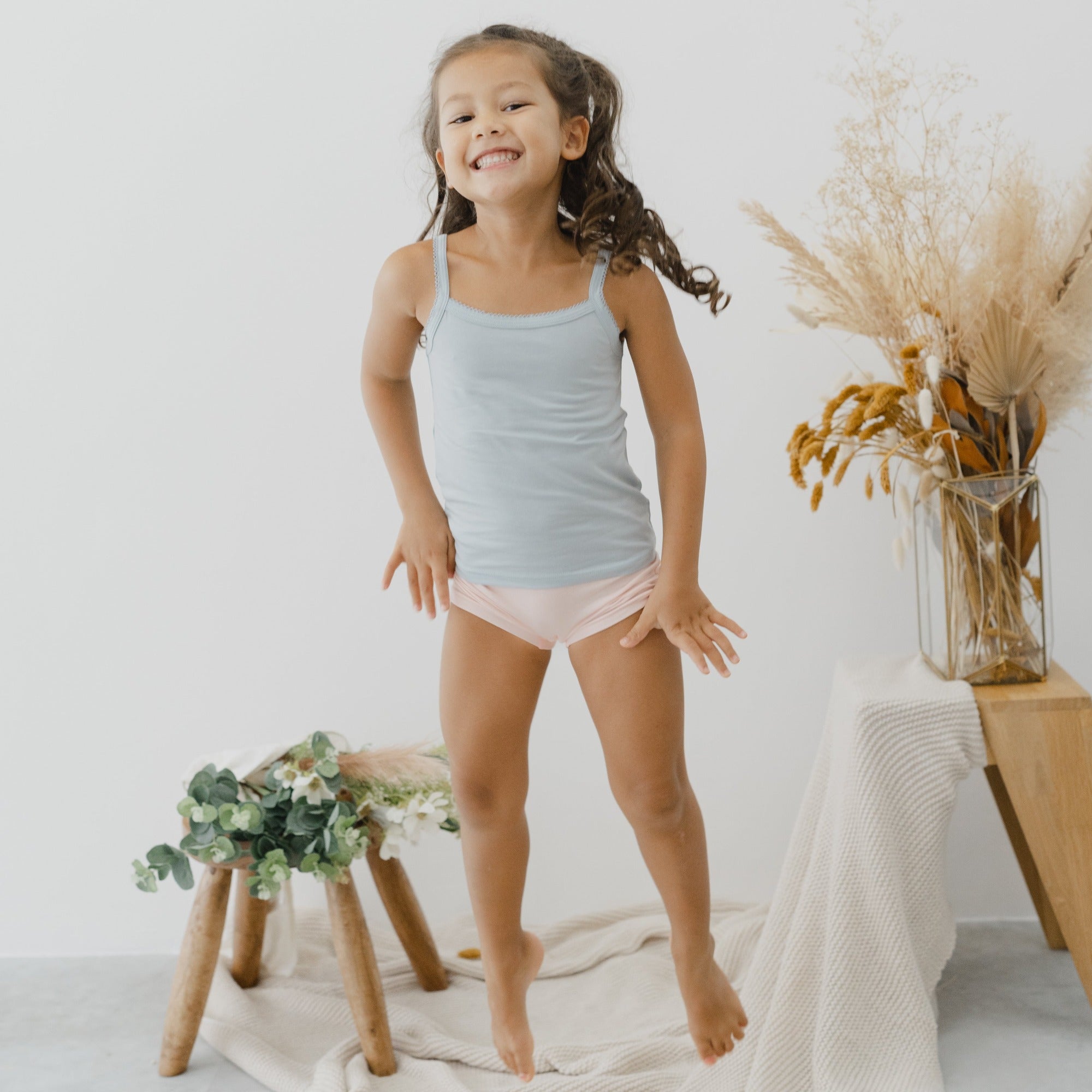 Girls' TENCEL™ Micro Modal Ultra Soft Camisoles - Set of 2 | Size: 8-9 Y / 130 | Color: Luca - White/White Refurbished - Just Peachy refurbished available on Cerqular