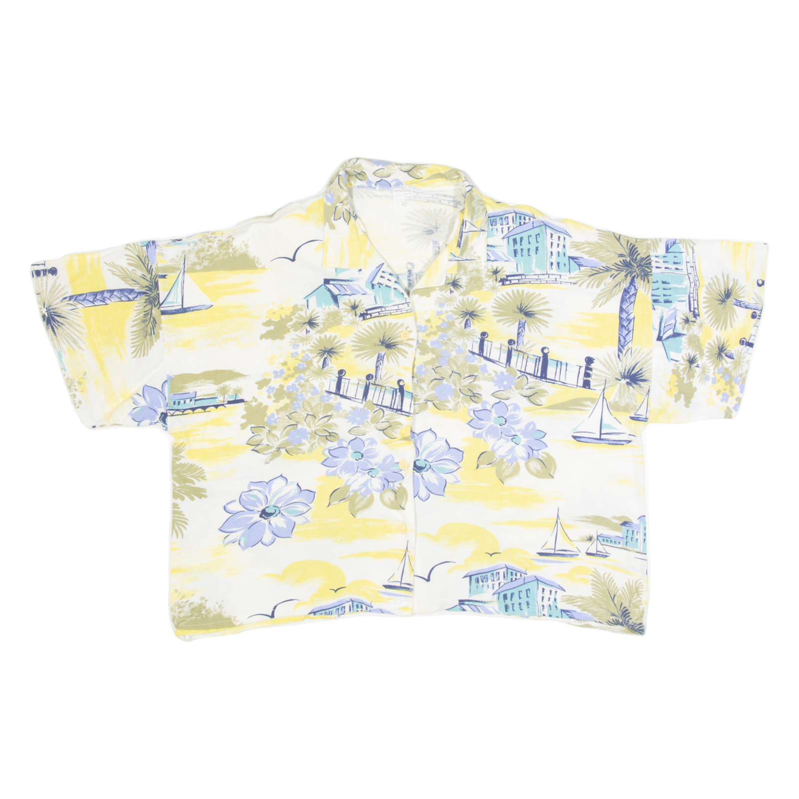 Buy Cropped Womens Shirt Cream Crazy Pattern L Refurbished - $16.89 Cropped Womens Shirt Cream Crazy Pattern L Refurbished - N/A refurbished available on Cerqular