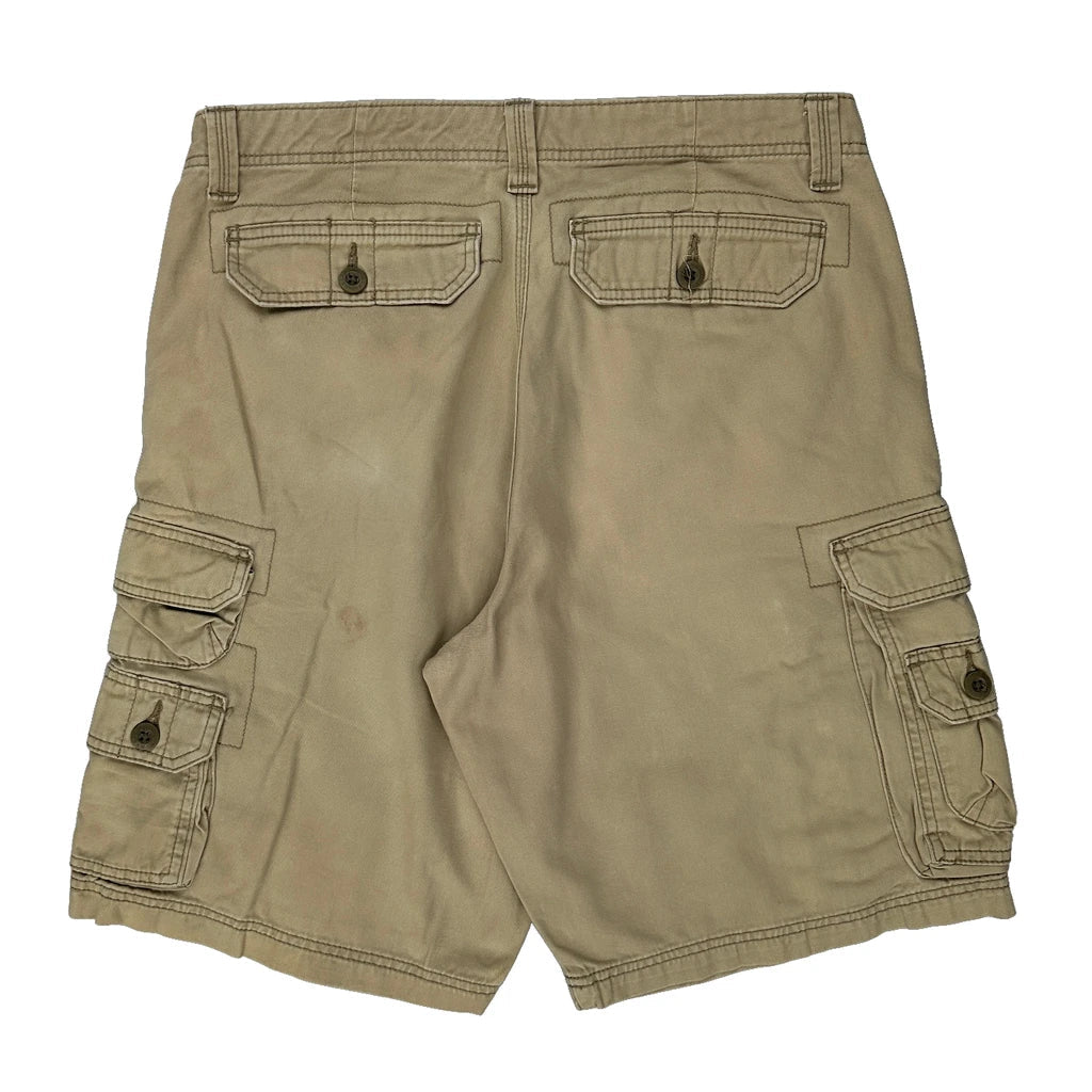 Lee Cargo Shorts - 32W 10L Beige Cotton Refurbished - Thrifted (note: this is a term often used to describe second- refurbished available on Cerqular