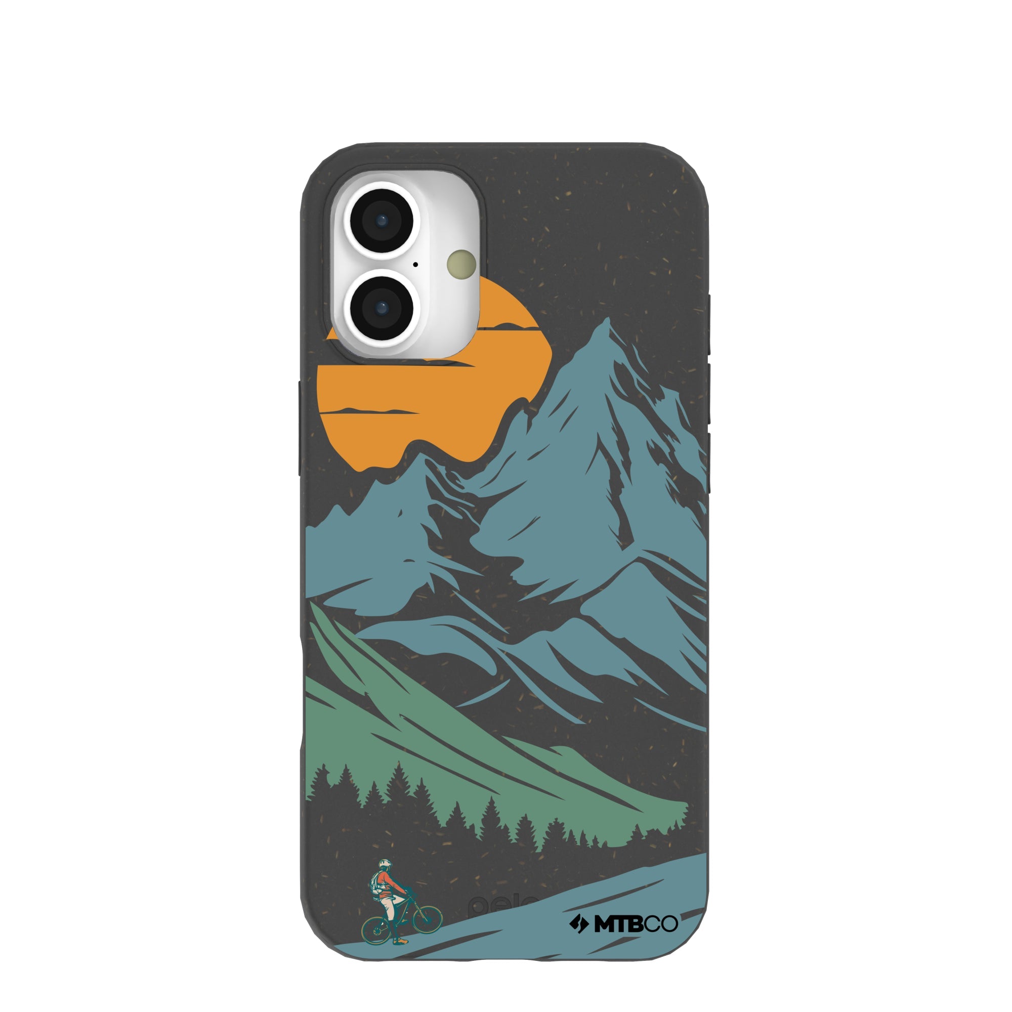 Black Vintage Peaks MTBCO iPhone 16 Plus Case Refurbished - Pela Case refurbished available on Cerqular