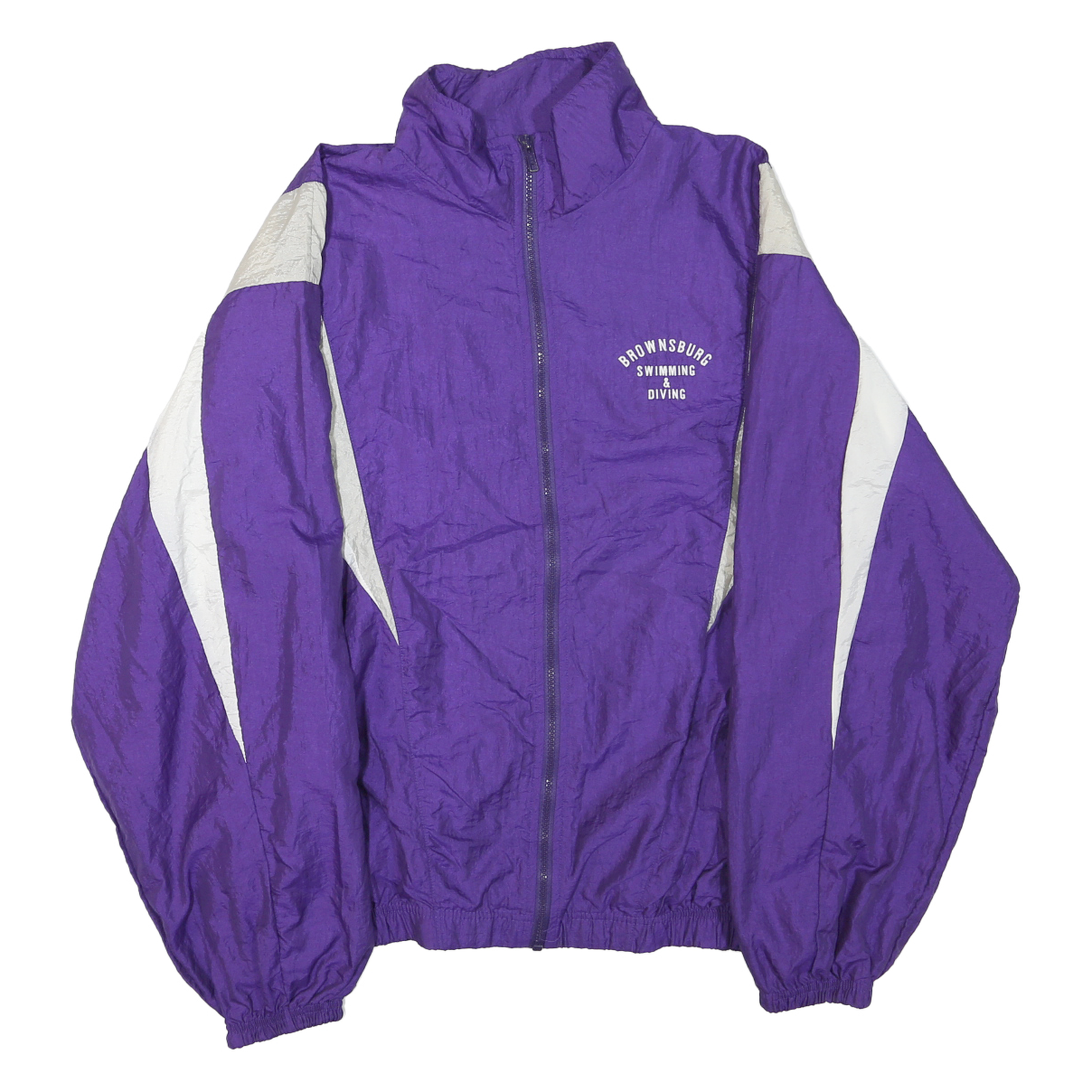 SPEEDLINE Mens Purple & White Swimming & Diving Track Jacket L Polyester Blend Refurbished - N/A refurbished available on Cerqular