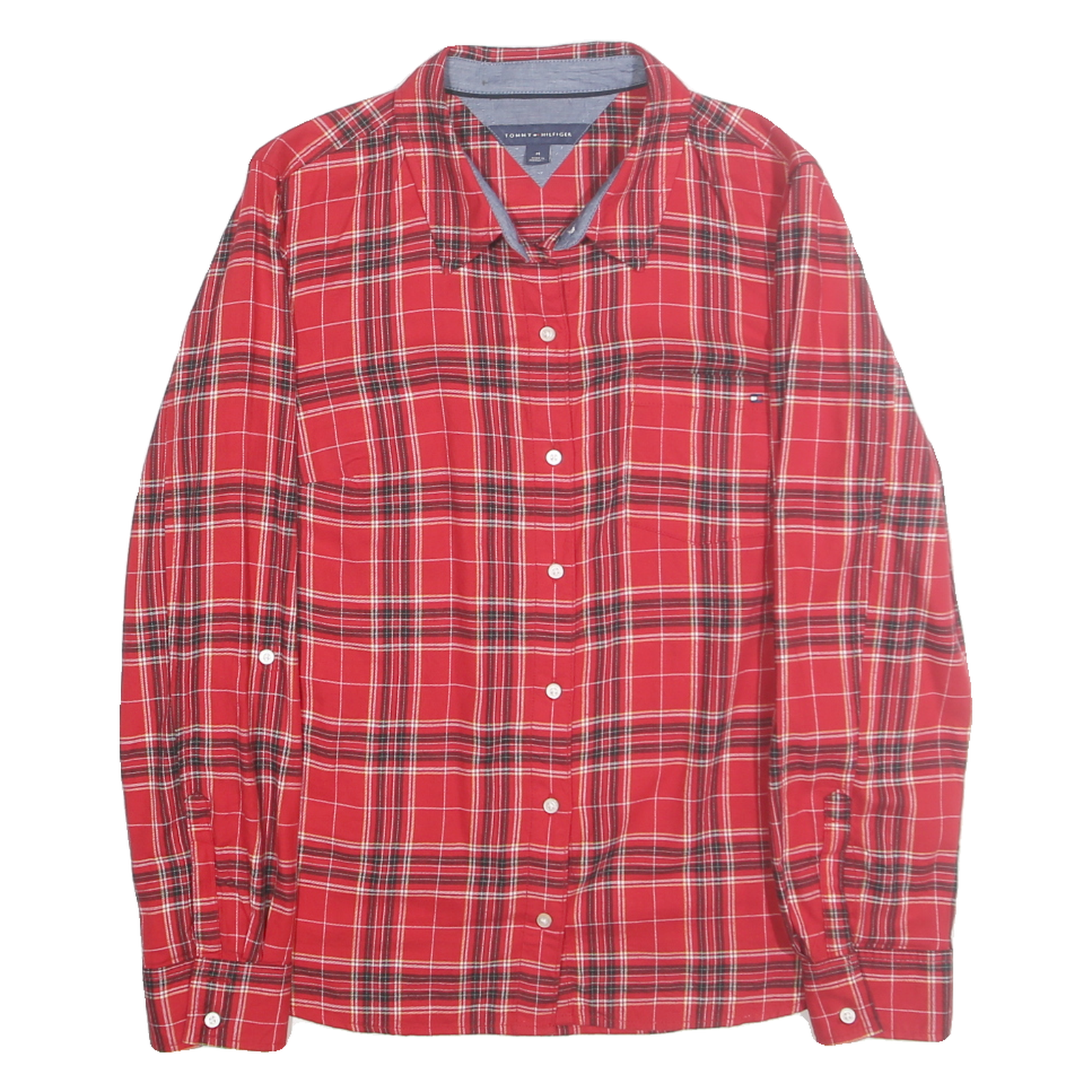 Buy TOMMY HILFIGER Womens Red Plaid Cotton Shirt M Checked Button Down Refurbished - $45.49 TOMMY HILFIGER Womens Red Plaid Cotton Shirt M Checked Button Down Refurbished - N/A refurbished available on Cerqular