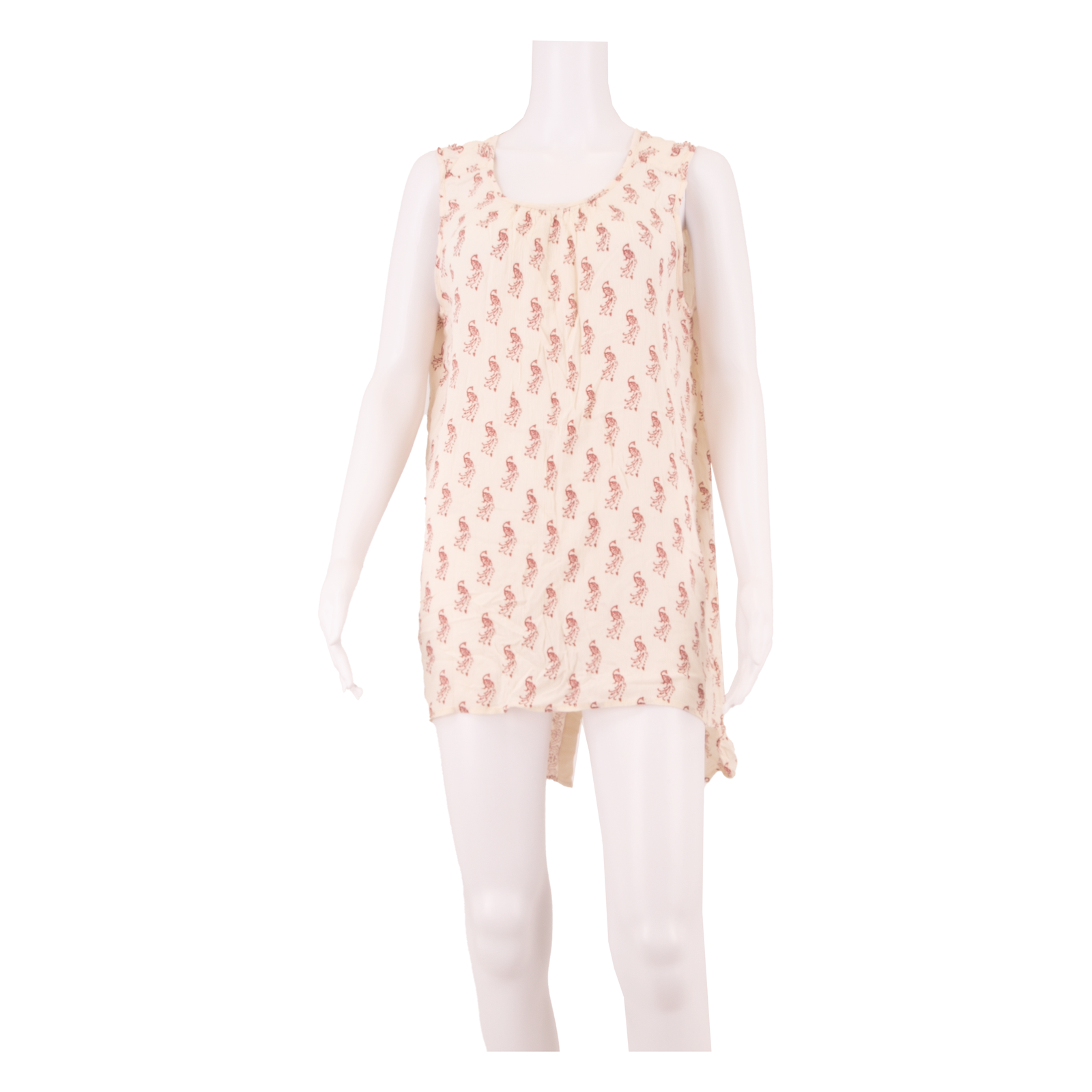 FAT FACE Womens Shift Dress Cream Viscose Animal Print Sleeveless Hi-Low UK 14 Refurbished - N/A refurbished available on Cerqular
