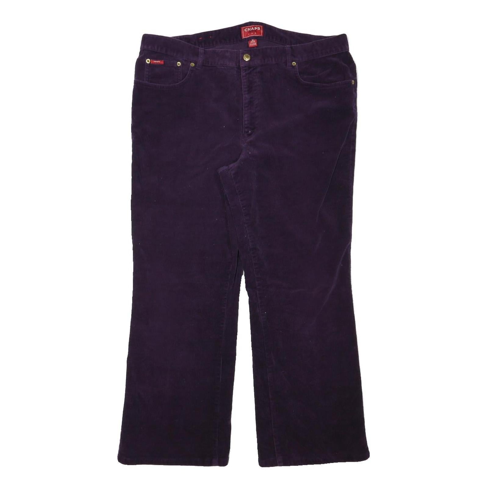 CHAPS Womens Relaxed Purple Corduroy Trousers W37 L27 Casual Zip Closure Refurbished - N/A refurbished available on Cerqular