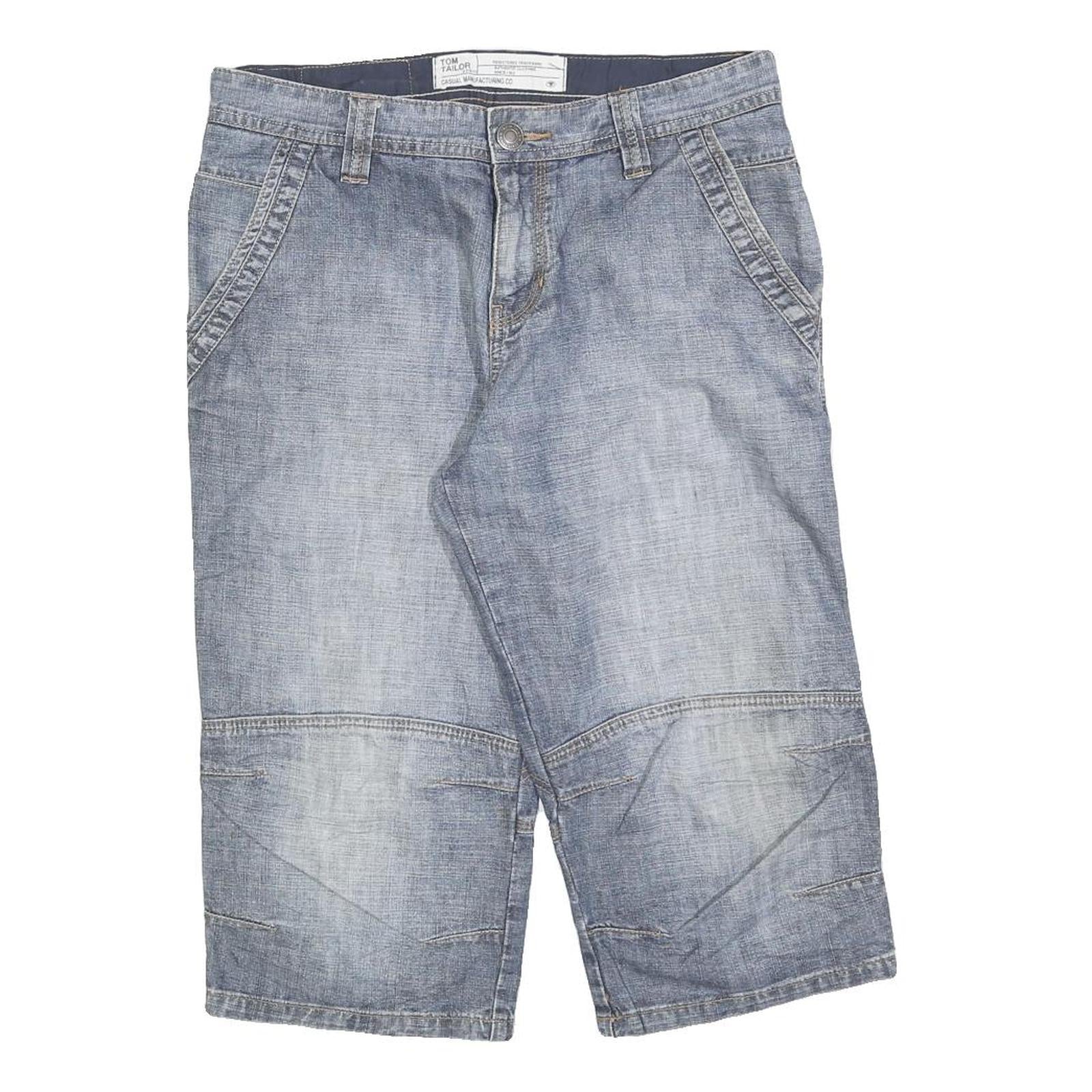 TOM TAILOR Mens Denim Blue Casual Shorts M W30 Cotton Blend Comfortable Fit Refurbished - N/A refurbished available on Cerqular