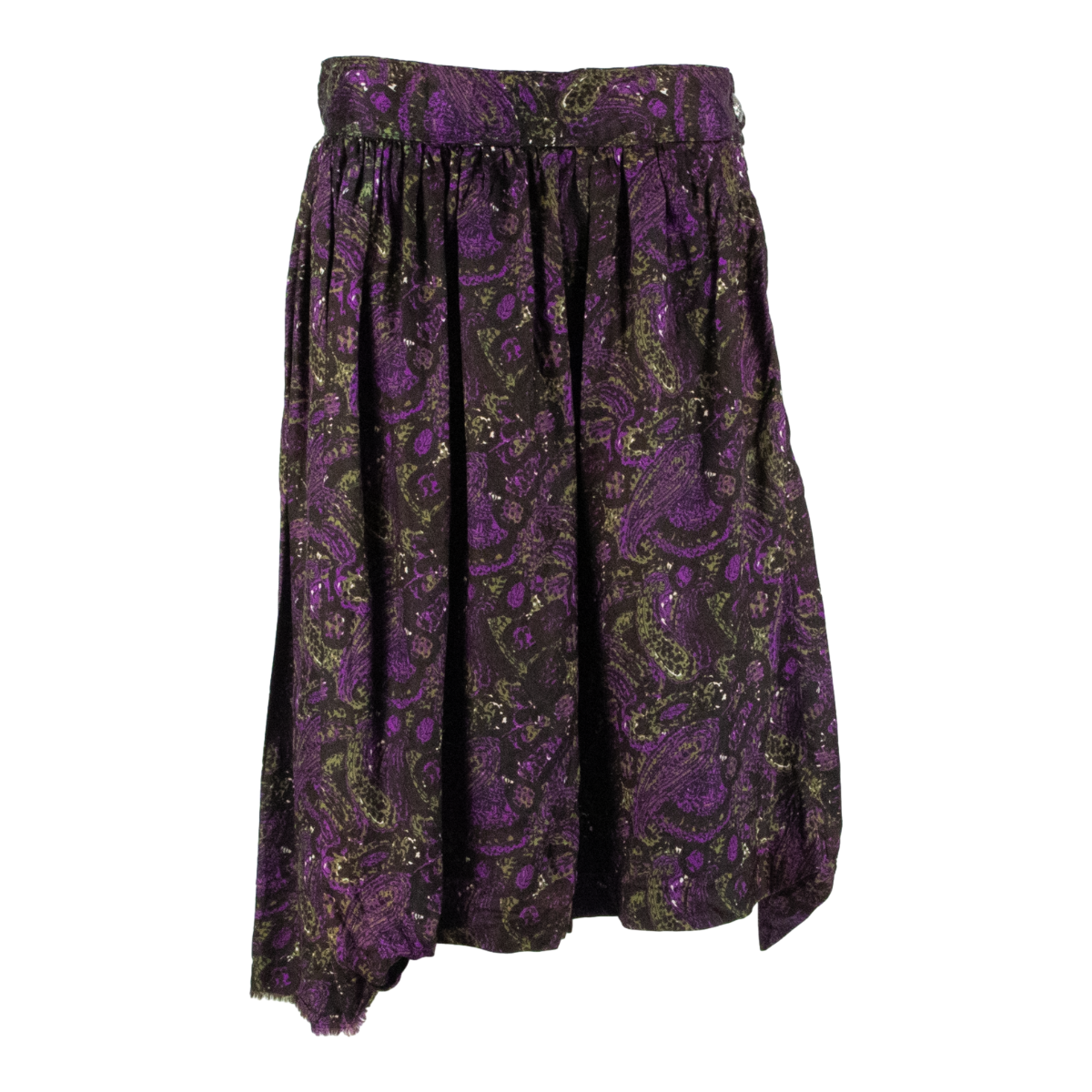 Womens Pleated Skirt Purple Knee Length Paisley M Refurbished - N/A refurbished available on Cerqular