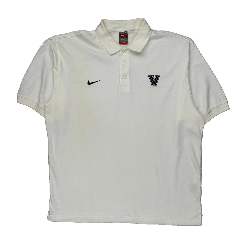 Villanova Nike Polo Shirt - Large White Cotton Refurbished - Thrifted (note: this is a term often used to describe second- refurbished available on Cerqular