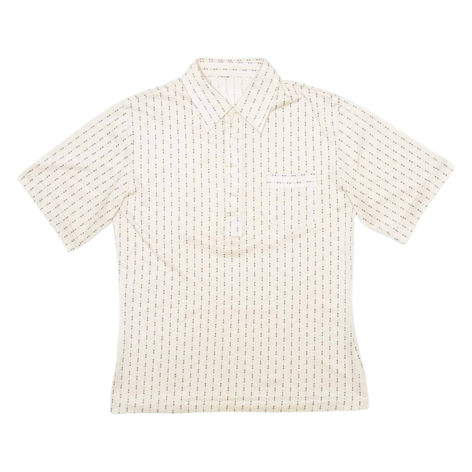 Mens Polo Shirt Beige Silk Striped S Refurbished - N/A refurbished available on Cerqular