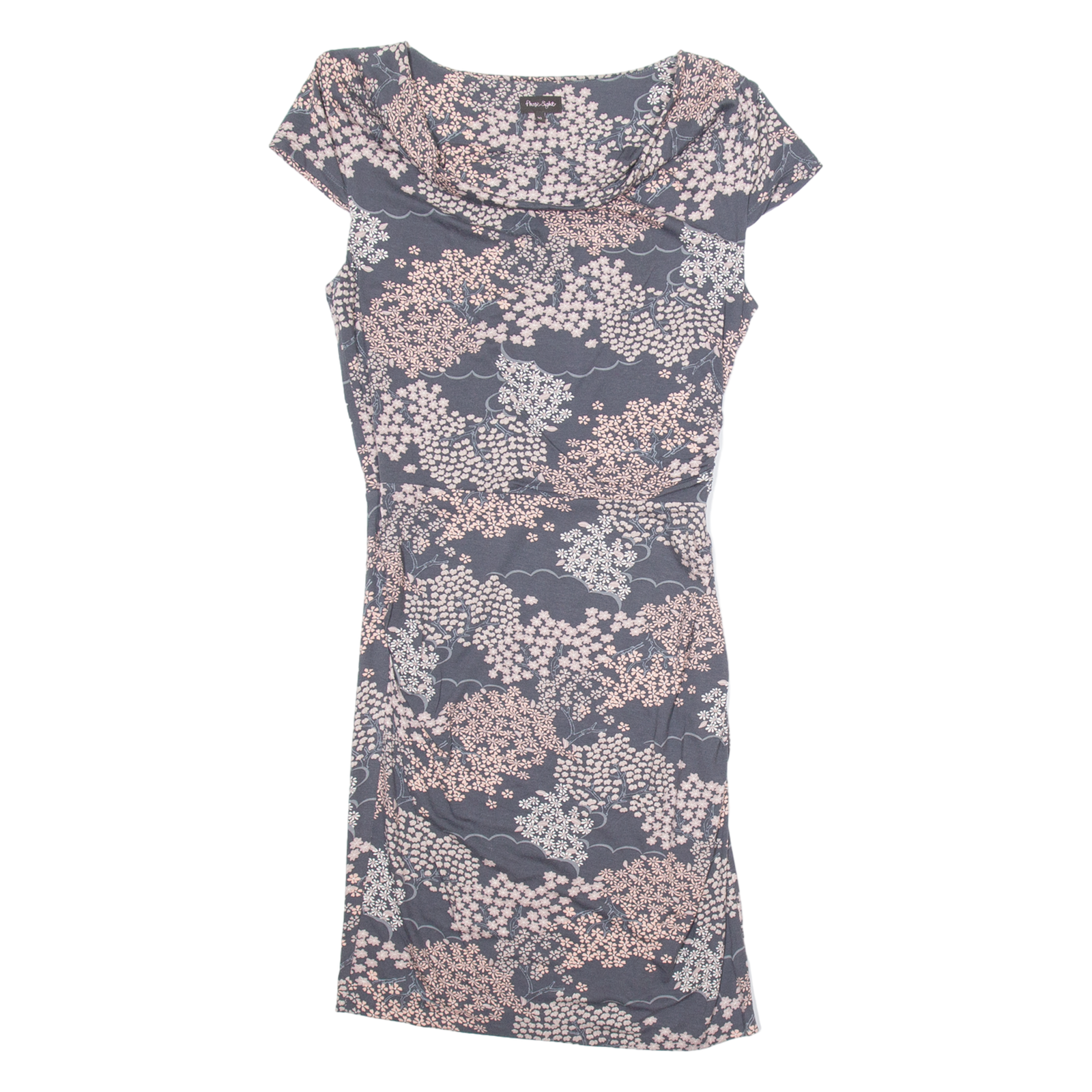 PHASE EIGHT Womens A-Line Dress Grey Floral Short Sleeve Knee Length UK 10 Refurbished - N/A refurbished available on Cerqular