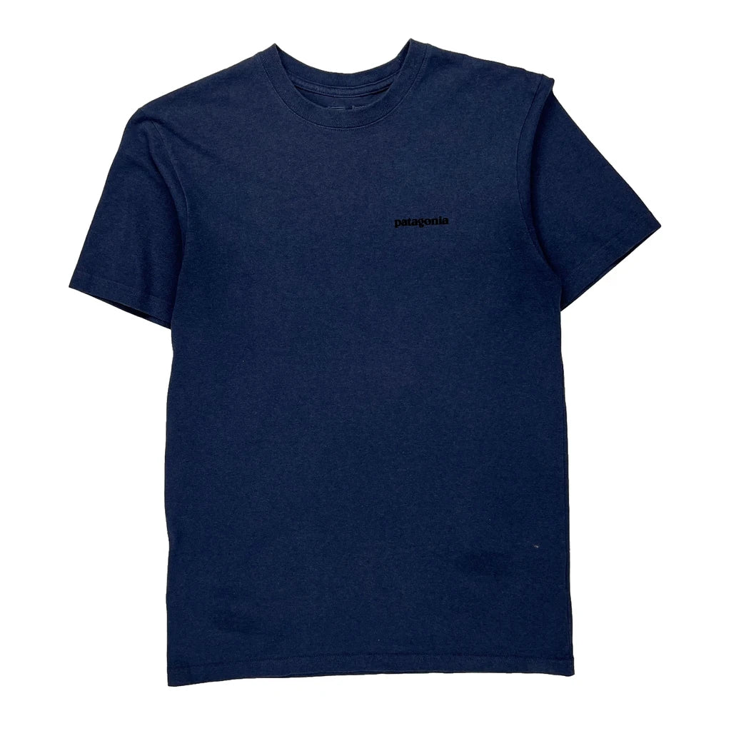 Responsibili-Tee Patagonia Graphic T-Shirt - Small Blue Cotton Refurbished - Thrifted (note: this is a term often used to describe second- refurbished available on Cerqular