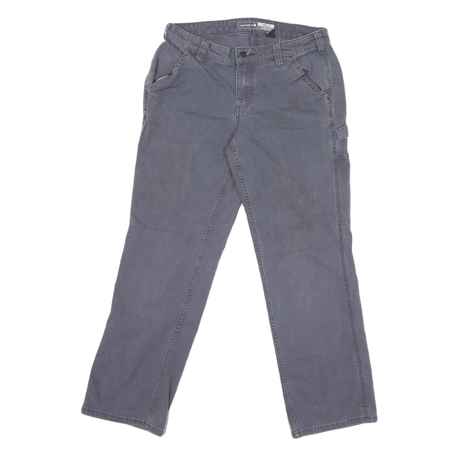 CARHARTT Mens Cotton Blend Blue Loose Straight Trousers W30 L28 Workwear Casual Refurbished - N/A refurbished available on Cerqular