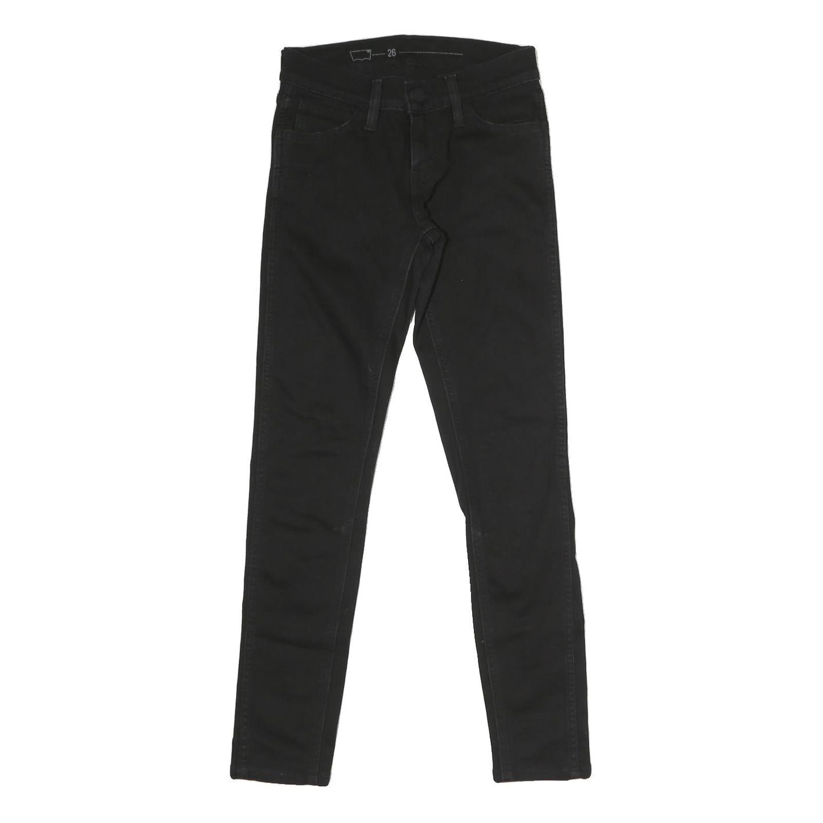 LEVI'S Womens Black Regular Skinny Denim Raw W26 L27 Slim Fit Stretch Jeans Refurbished - N/A refurbished available on Cerqular