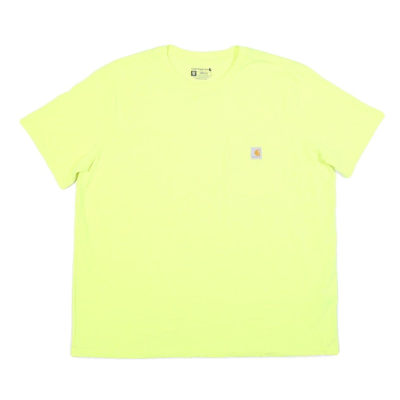 CARHARTT Womens Yellow Pocket T-Shirt 2XL Short Sleeve Crew Neck Cotton Casual Refurbished - N/A refurbished available on Cerqular