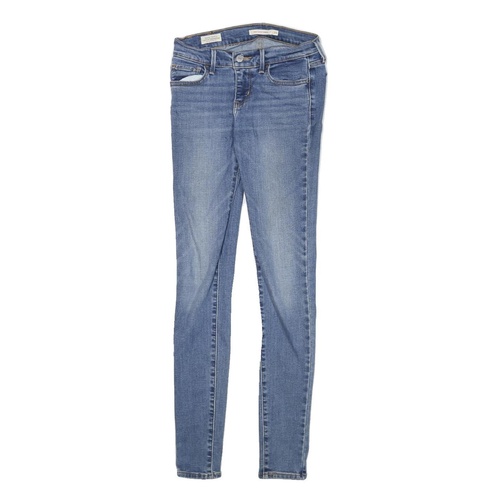 LEVI'S 710 Womens Jeans Blue Slim Skinny Denim Medium W25 L30 Stretch Refurbished - N/A refurbished available on Cerqular