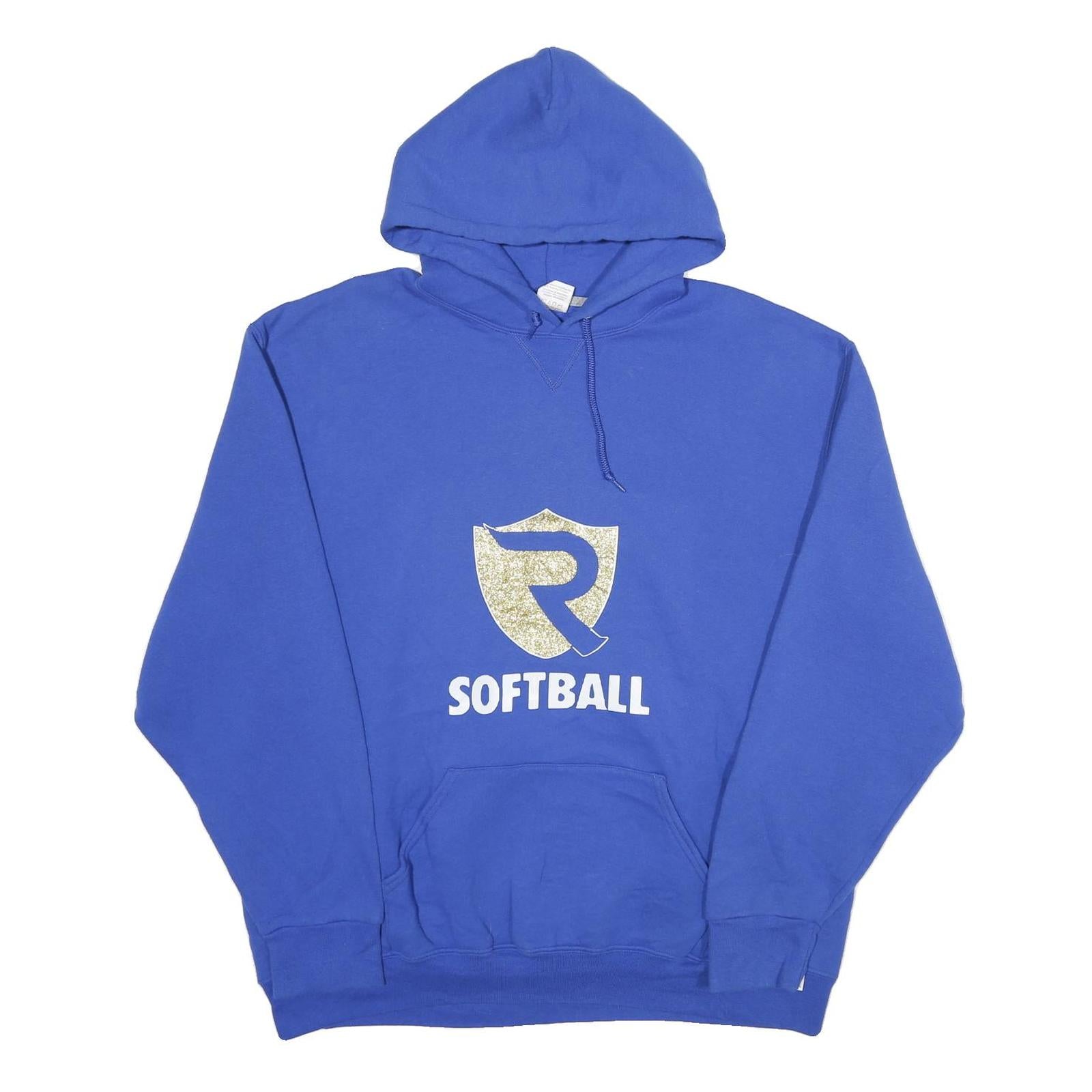 RUSSELL ATHLETIC Mens Blue Softball Pullover Hoodie 2XL Cotton Blend Refurbished - N/A refurbished available on Cerqular