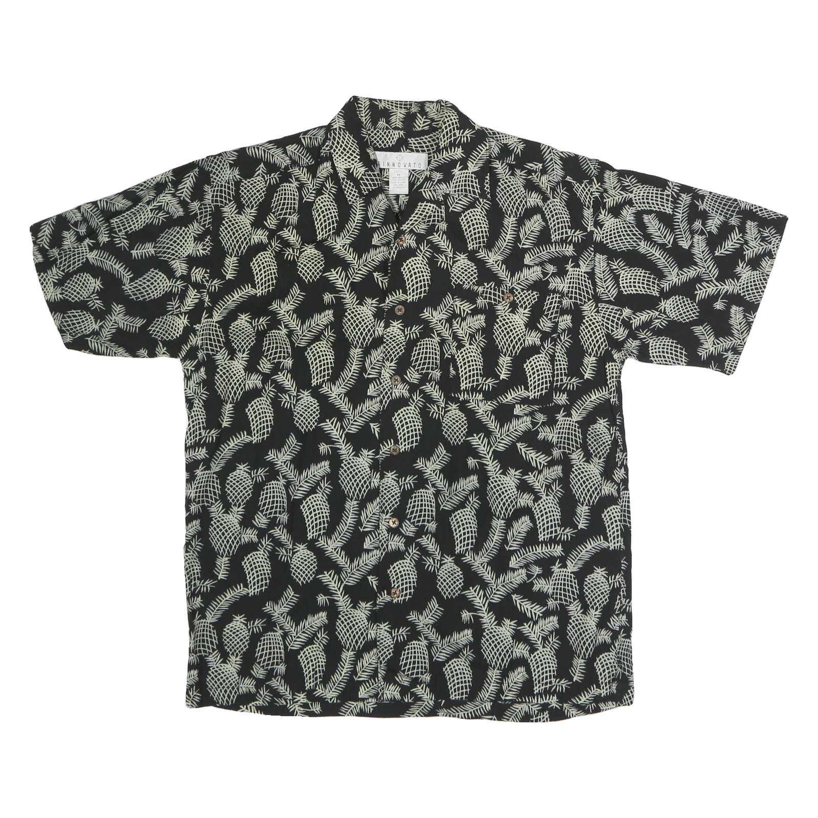 Buy RINNOVATO Mens Black & Cream Pineapple Print Shirt M Casual Summer Cotton Refurbished - $18.19 RINNOVATO Mens Black & Cream Pineapple Print Shirt M Casual Summer Cotton Refurbished - N/A refurbished available on Cerqular