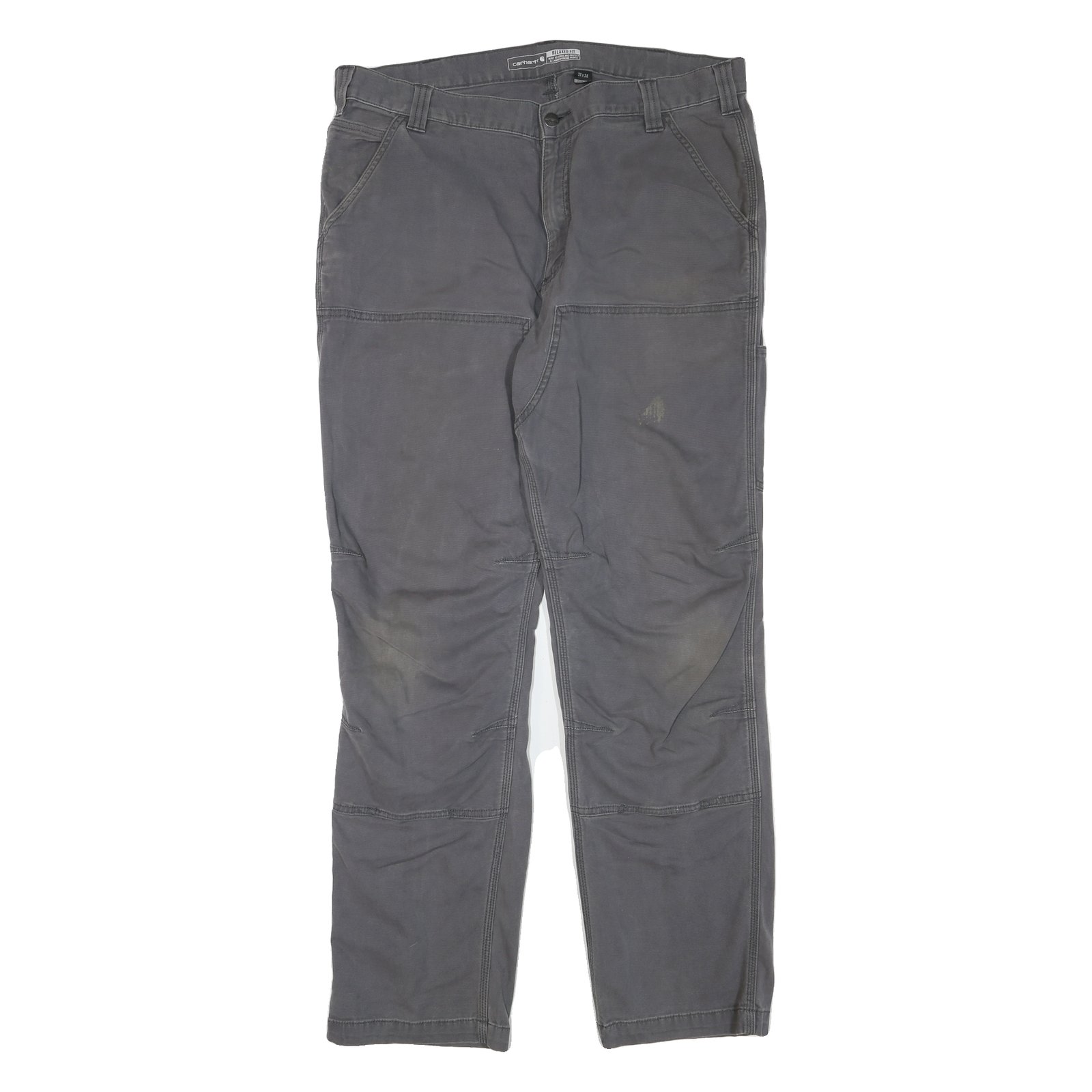 CARHARTT Mens Regular Grey Cotton Blend Workwear Trousers W38 L34 Zip Pocket Refurbished - N/A refurbished available on Cerqular