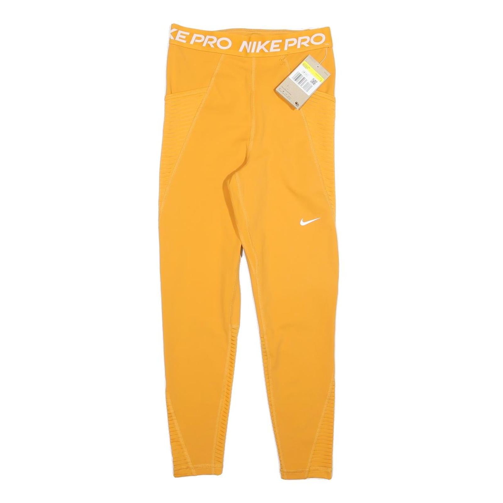 NIKE Womens Joggers Yellow Slim Tapered S W24 L24 Nike Pro Workout Activewear Refurbished - N/A refurbished available on Cerqular