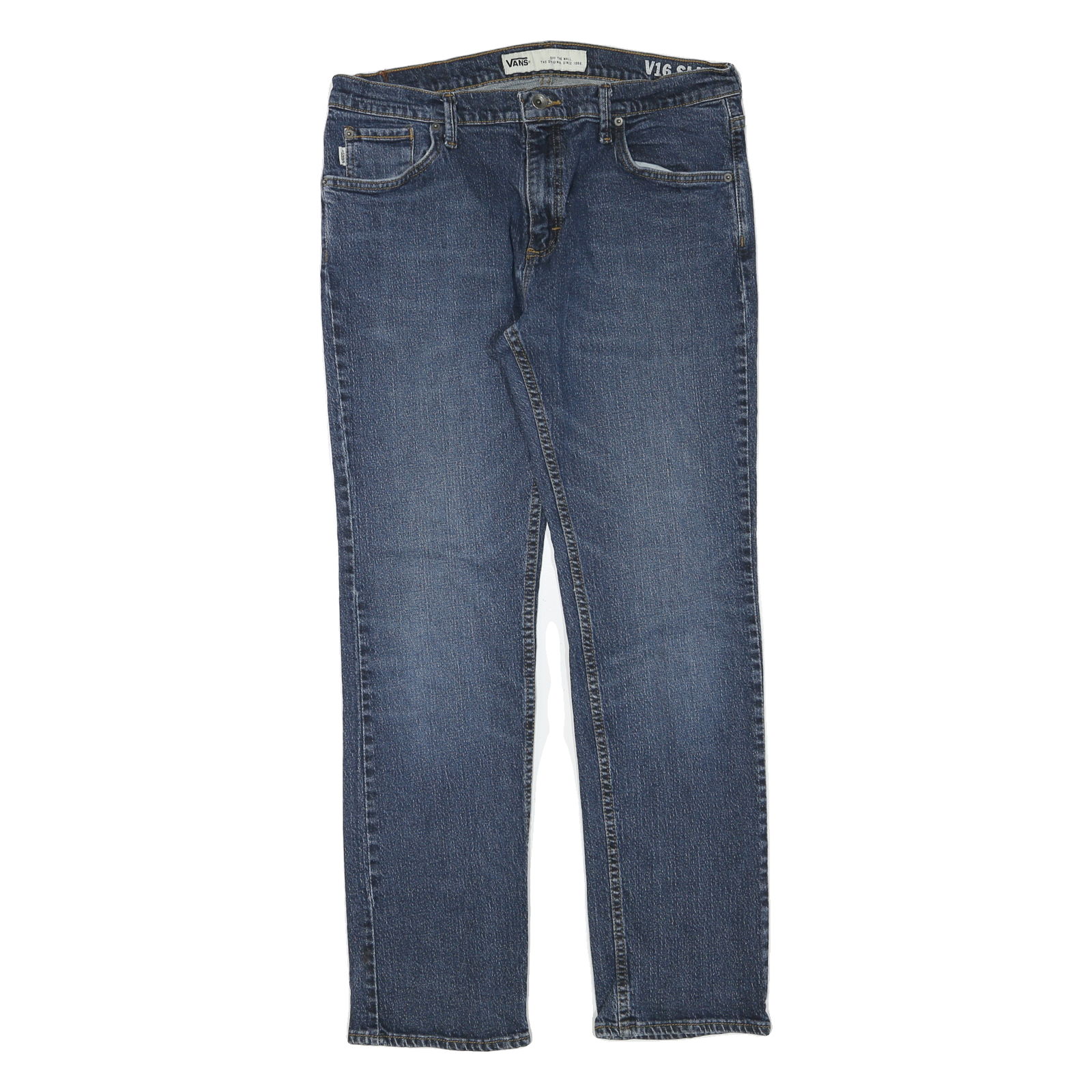 VANS Womens Jeans Blue Cotton Blend Regular Straight W34 L30 Zip Denim Refurbished - N/A refurbished available on Cerqular