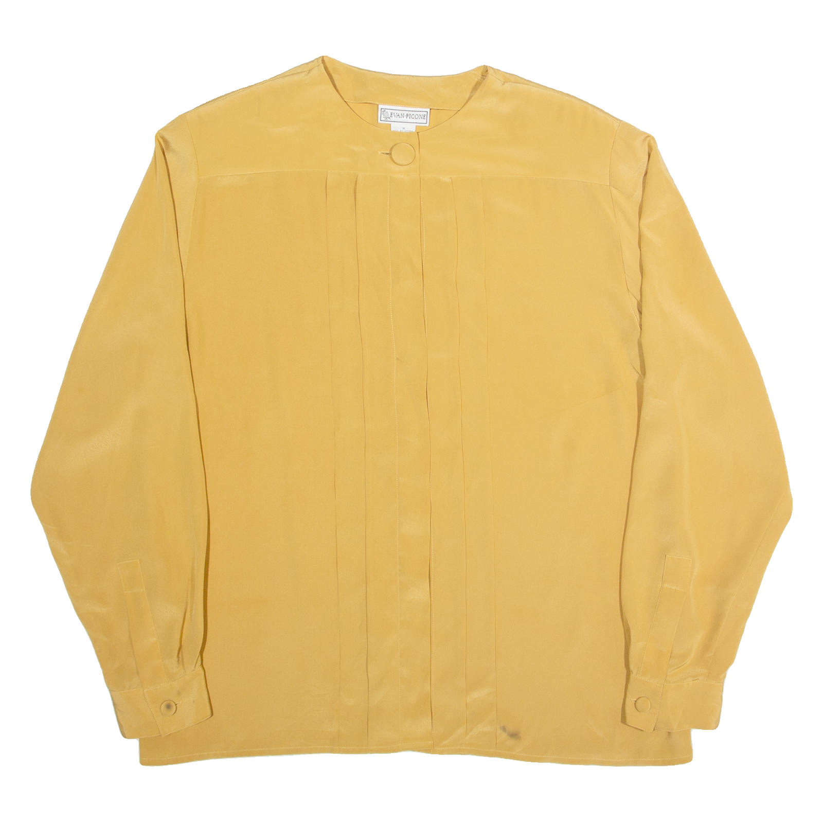 EVAN PICONE Womens Blouse Yellow Long Sleeve 90s M Refurbished - N/A refurbished available on Cerqular