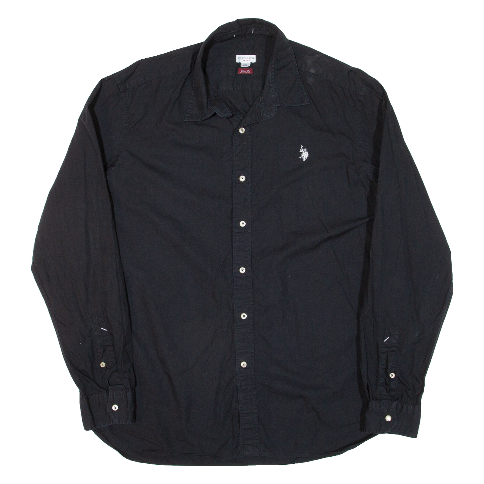U.S. POLO ASSN Slim Fit Mens Plain Shirt Black Long Sleeve 2XL Refurbished - N/A refurbished available on Cerqular