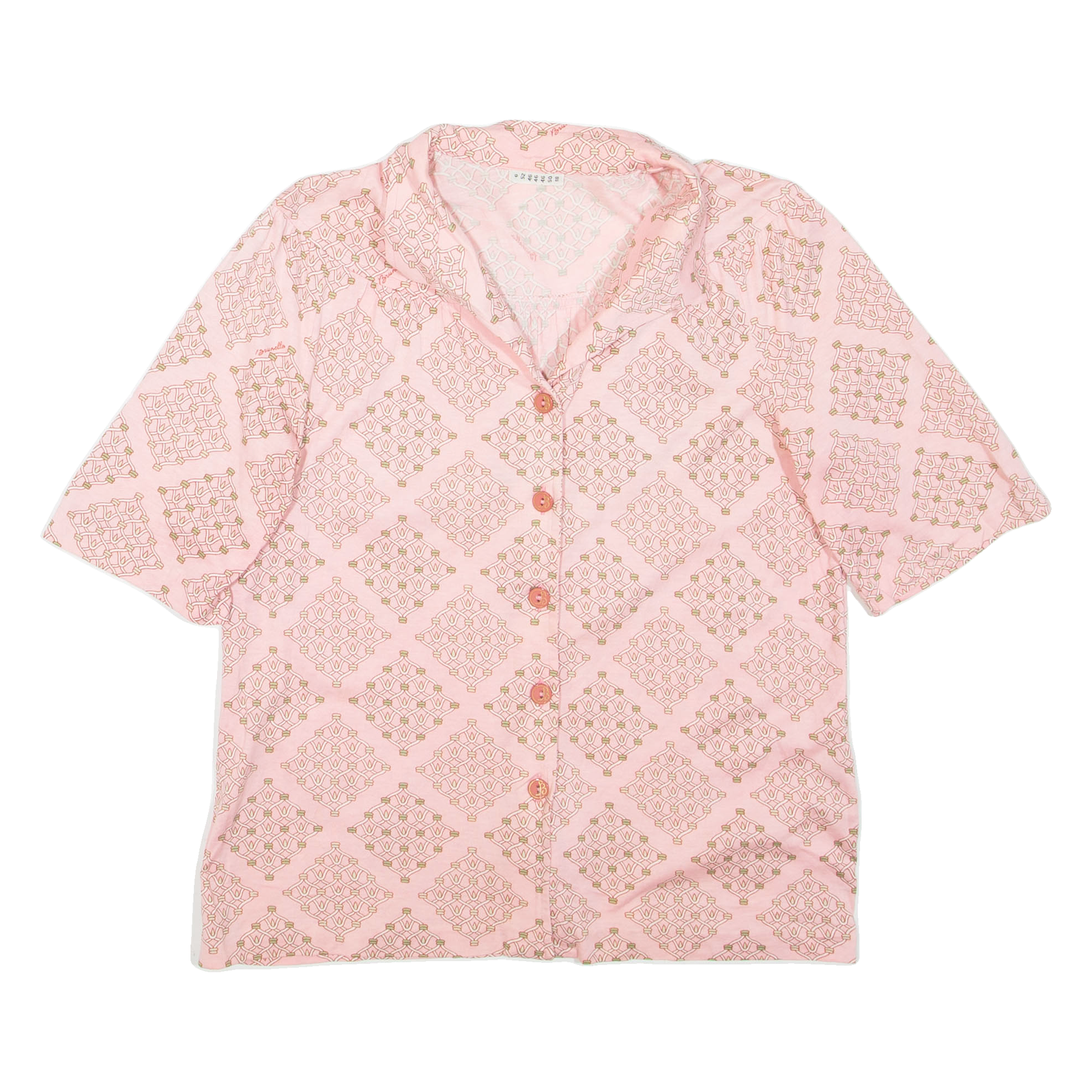 Womens Printed Top Pink Collared Geometric M Refurbished - N/A refurbished available on Cerqular