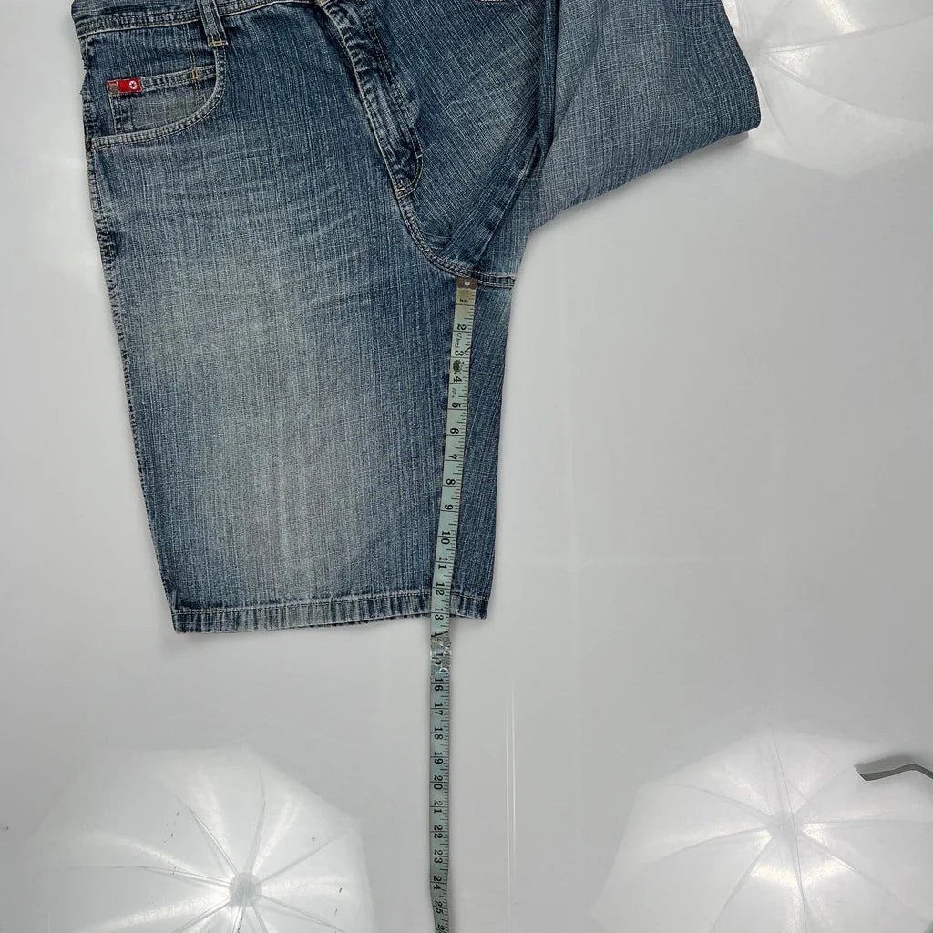Southpole Denim Shorts - 38″ Waist Blue Denim Refurbished - Thrifted (note: this is a term often used to describe second- refurbished available on Cerqular