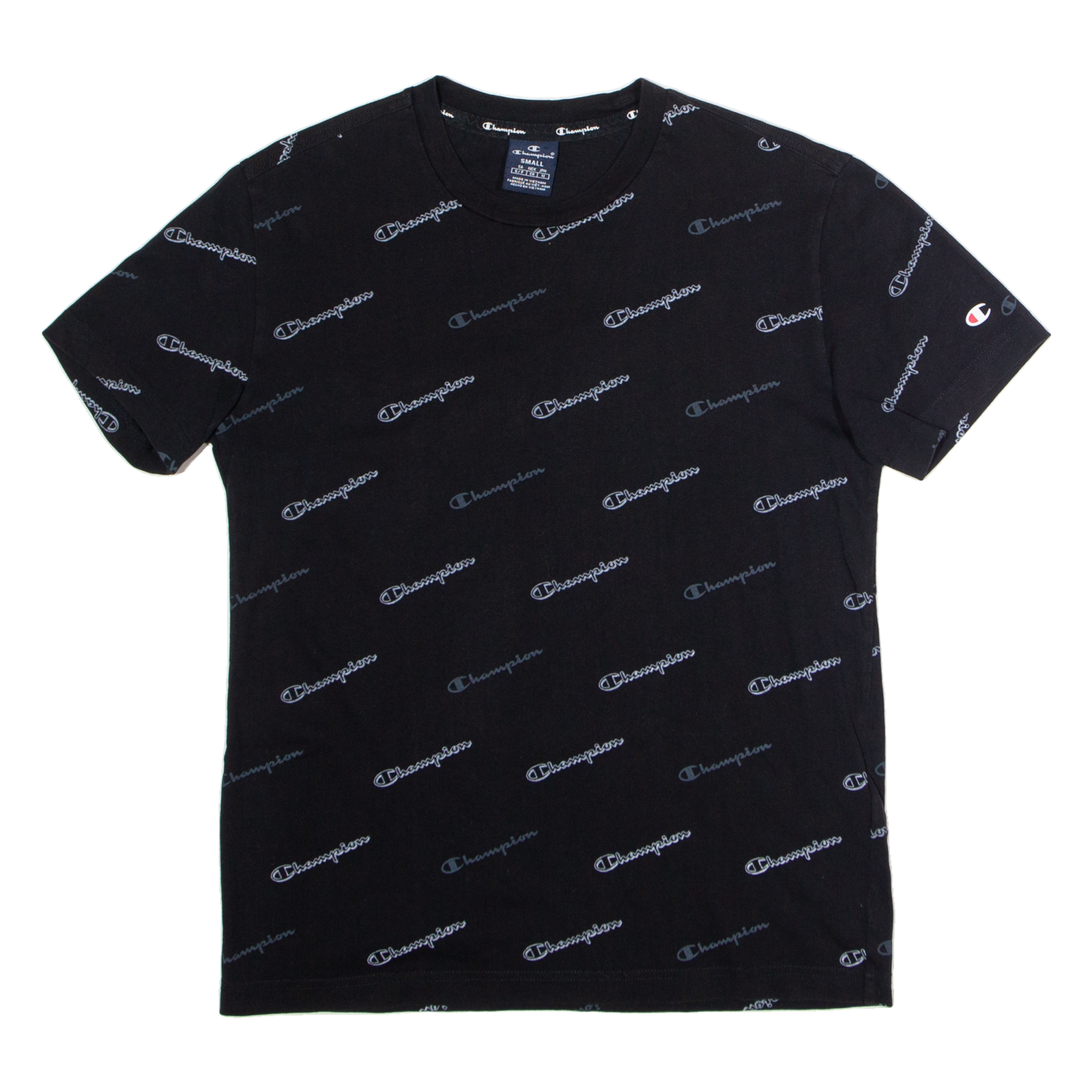 CHAMPION Mens T-Shirt Black Crew Neck S Refurbished - N/A refurbished available on Cerqular