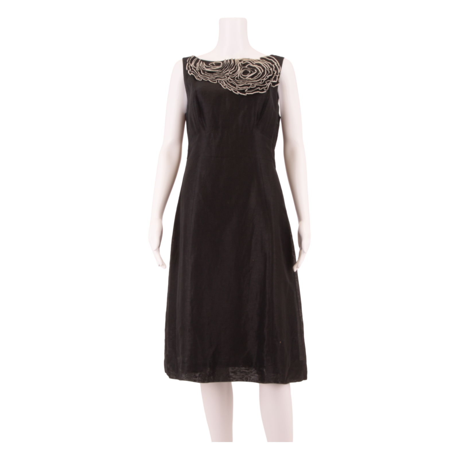 MONSOON Womens A-Line Dress Black Linen Sleeveless Knee Length UK 12 Refurbished - N/A refurbished available on Cerqular