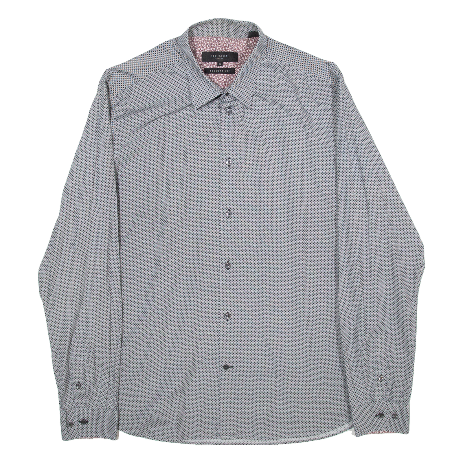 TED BAKER Regular Fit Mens Shirt Grey Long Sleeve M Refurbished - N/A refurbished available on Cerqular