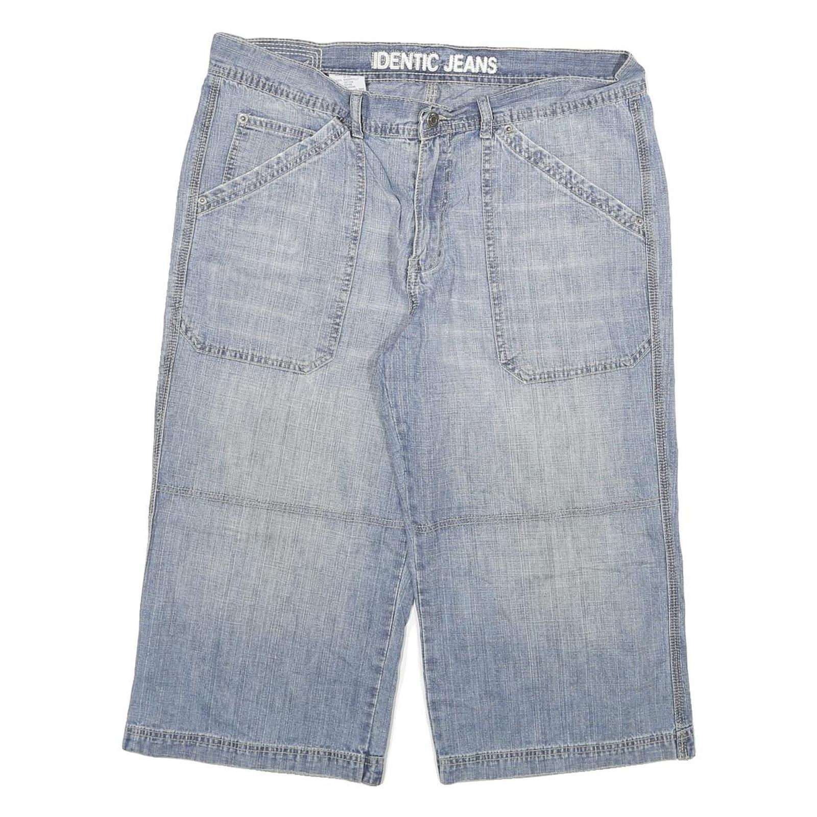 IDENTIC JEAN Mens Denim Blue Casual Shorts XL W34 Relaxed Fit Cotton Blend Refurbished - N/A refurbished available on Cerqular