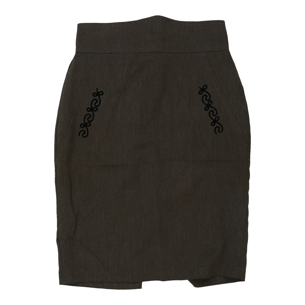 Buy Unbranded Embroidered Skirt - 28W UK 8 Grey Cotton Refurbished - $16.87 Unbranded Embroidered Skirt - 28W UK 8 Grey Cotton Refurbished - Thrifted (note: this is a term often used to describe second- refurbished available on Cerqular