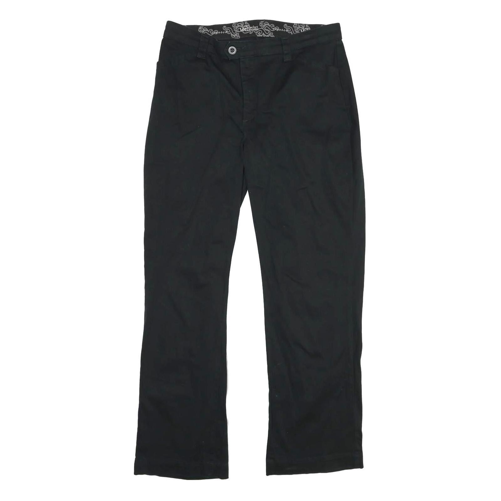 LEE Womens Cotton Blend Black Regular Fit Straight Leg Trousers W34 L30 Refurbished - N/A refurbished available on Cerqular