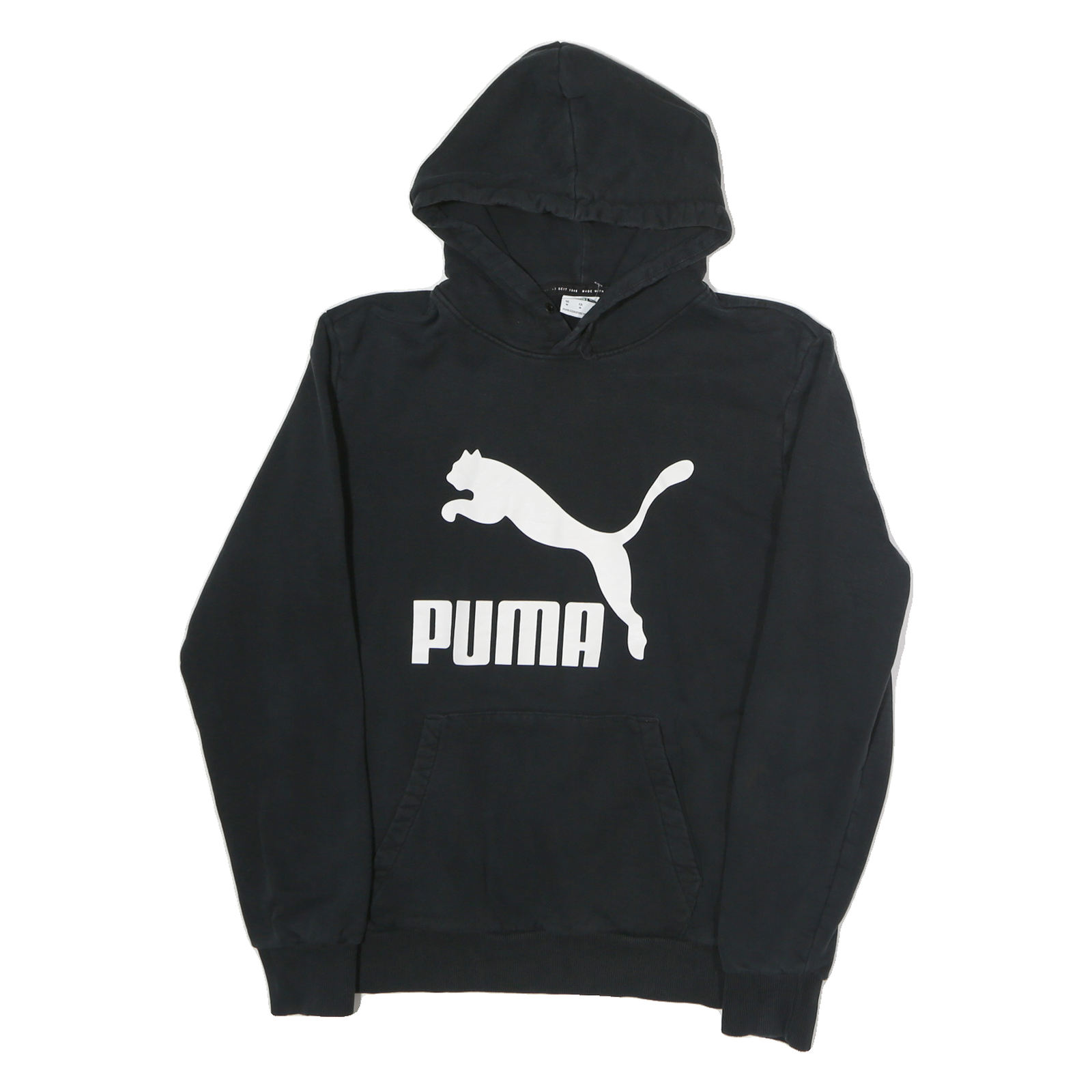 PUMA Mens Black Hoodie M Cotton Pullover Logo Sweatshirt Casual Refurbished - N/A refurbished available on Cerqular