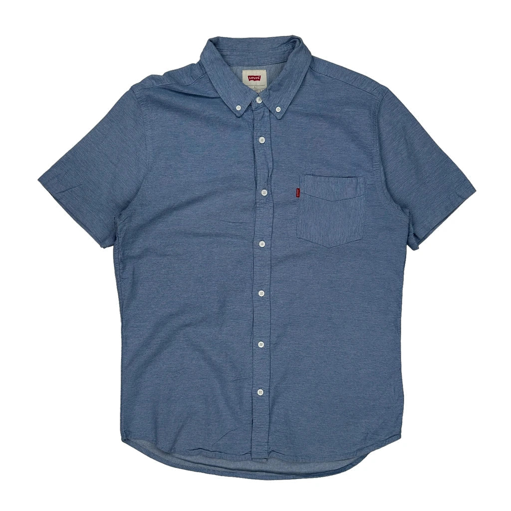 Buy Levis Short Sleeve Shirt - Large Blue Cotton Refurbished - $33.49 Levis Short Sleeve Shirt - Large Blue Cotton Refurbished - Thrifted (note: this is a term often used to describe second- refurbished available on Cerqular